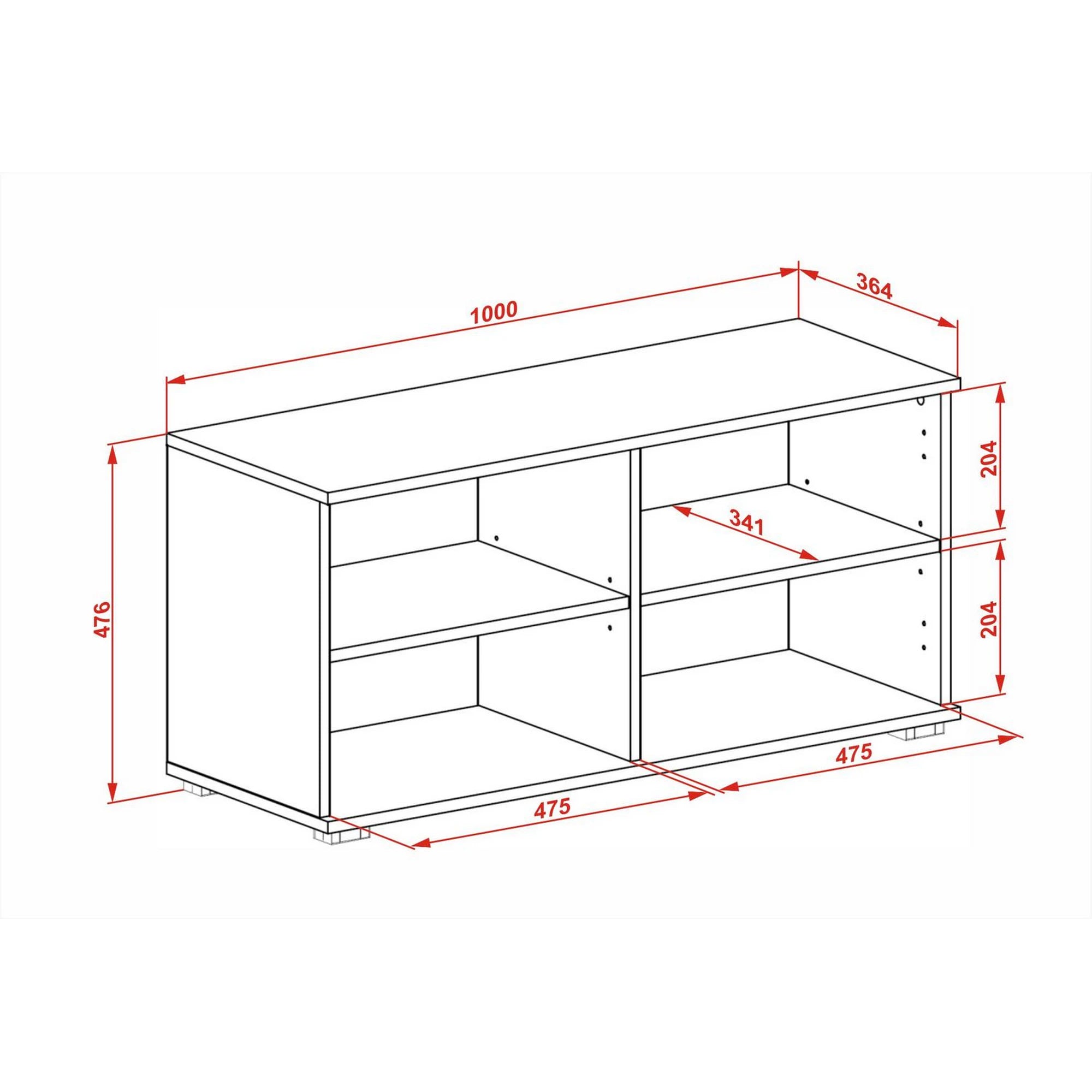 Pantofar CLIF ST-100, stejar artisan/gri antracit, PAL laminat, 100x38x48 cm