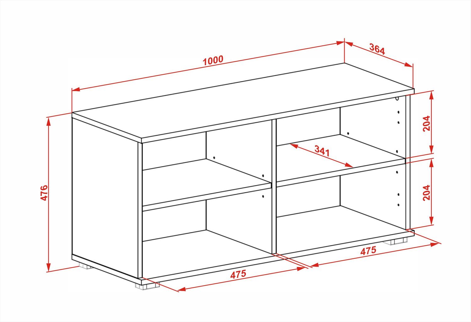 Pantofar CLIF ST-100, alb, PAL laminat, 100x38x48 cm