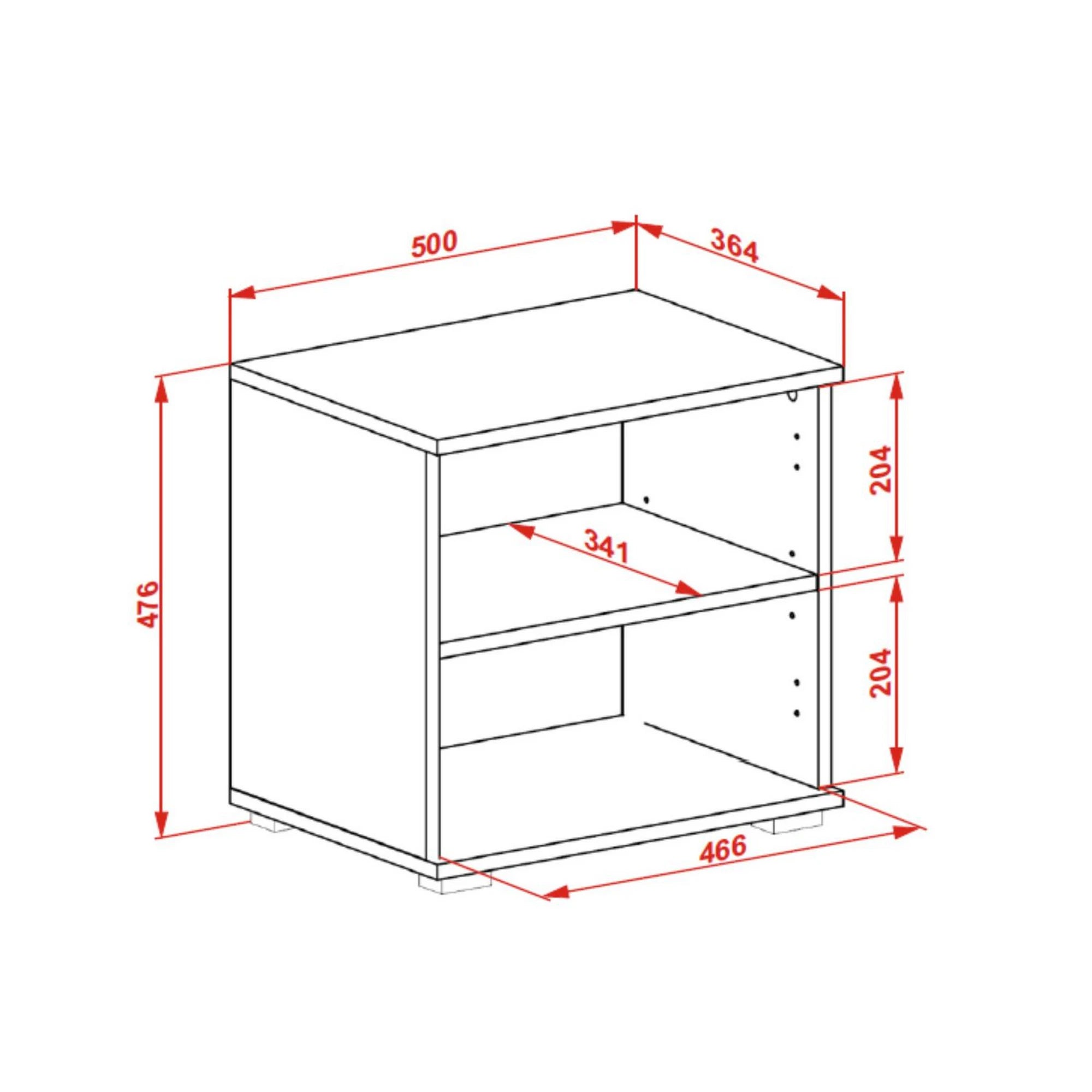 Pantofar CLIF ST-50, stejar artisan, PAL laminat, 50x38x48 cm