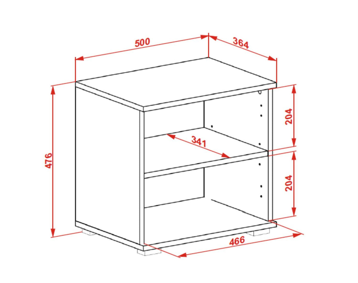 Pantofar CLIF ST-50, stejar artisan/alb, PAL laminat, 50x38x48 cm