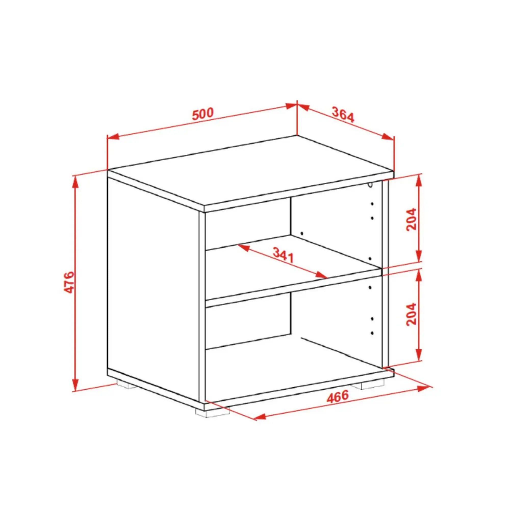 Pantofar CLIF ST-50, alb, PAL laminat, 50x38x48 cm