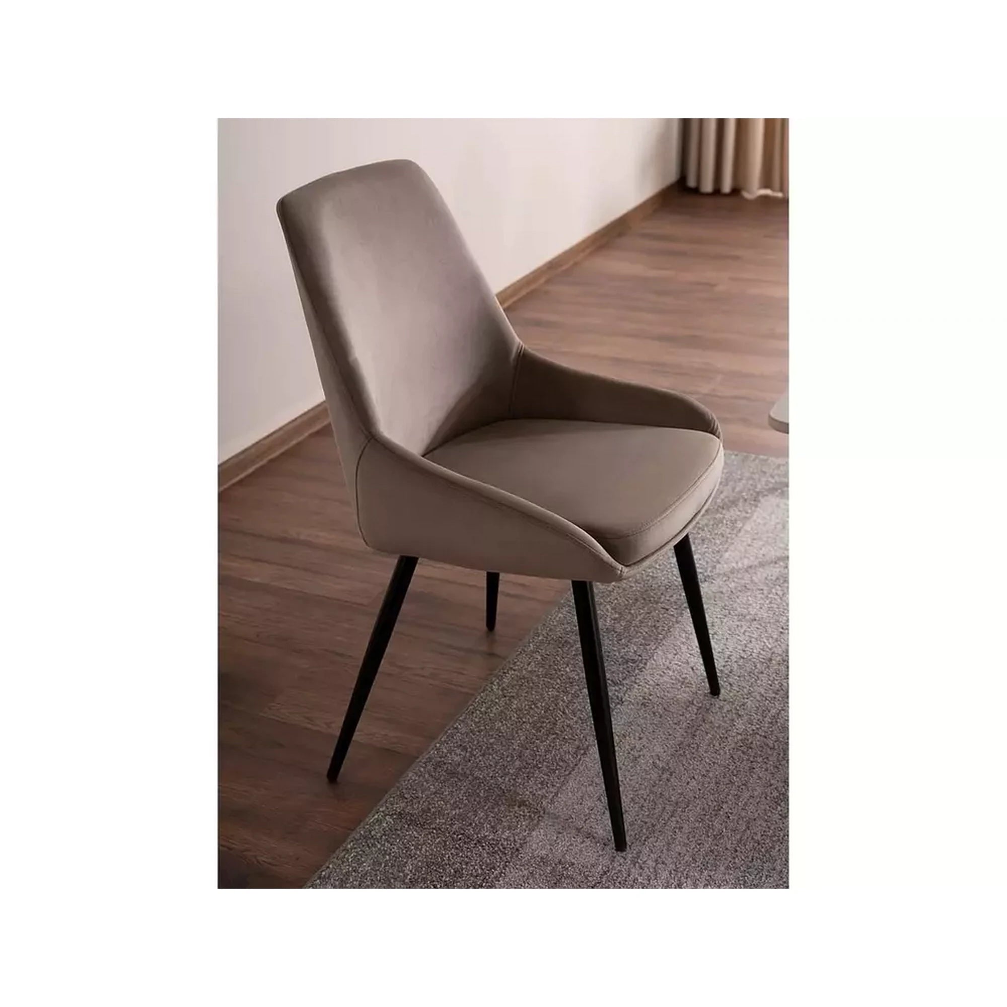 Scaun COBE, bej/negru, stofa catifelata/metal, 49x43x85 cm