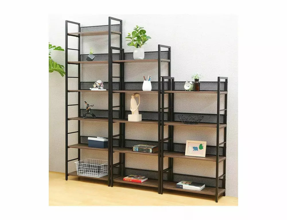 Etajera RAW R5, stejar/negru, PAL laminat/metal, 60x28x154 cm