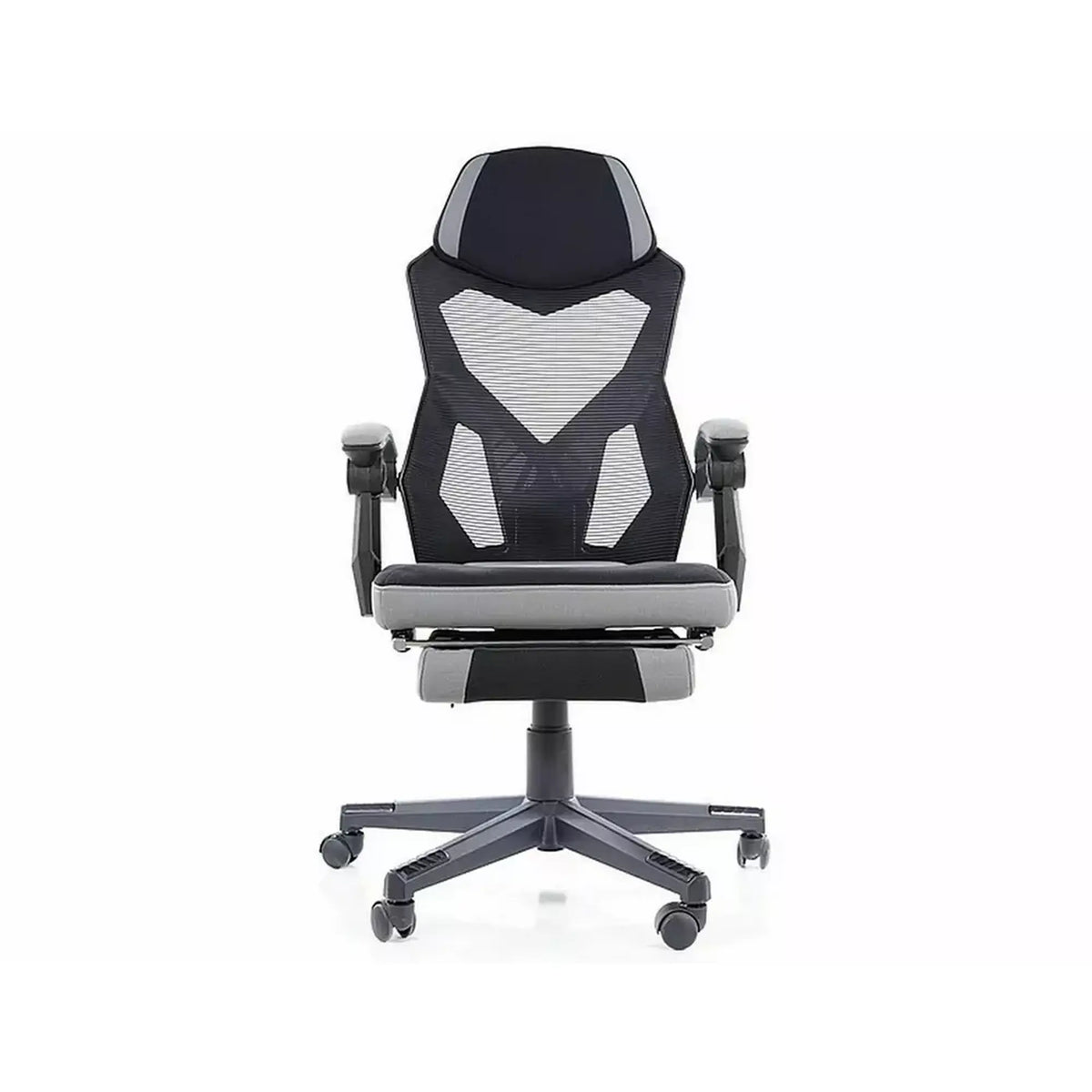 Scaun de birou Q-939, negru/gri, stofa/metal, 56x48x108/120 cm