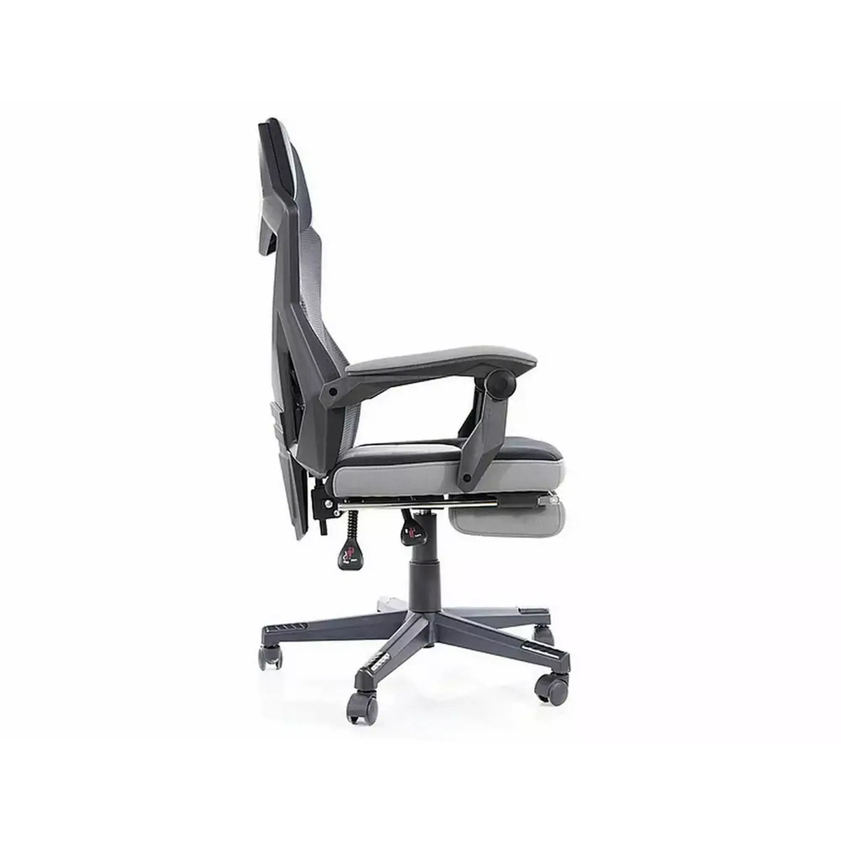 Scaun de birou Q-939, negru/gri, stofa/metal, 56x48x108/120 cm