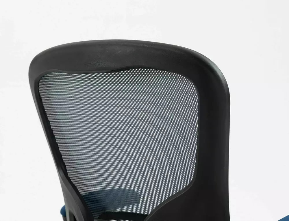Scaun birou Q-333, gri/albastru, stofa/plasa, 65x47x100/110 cm