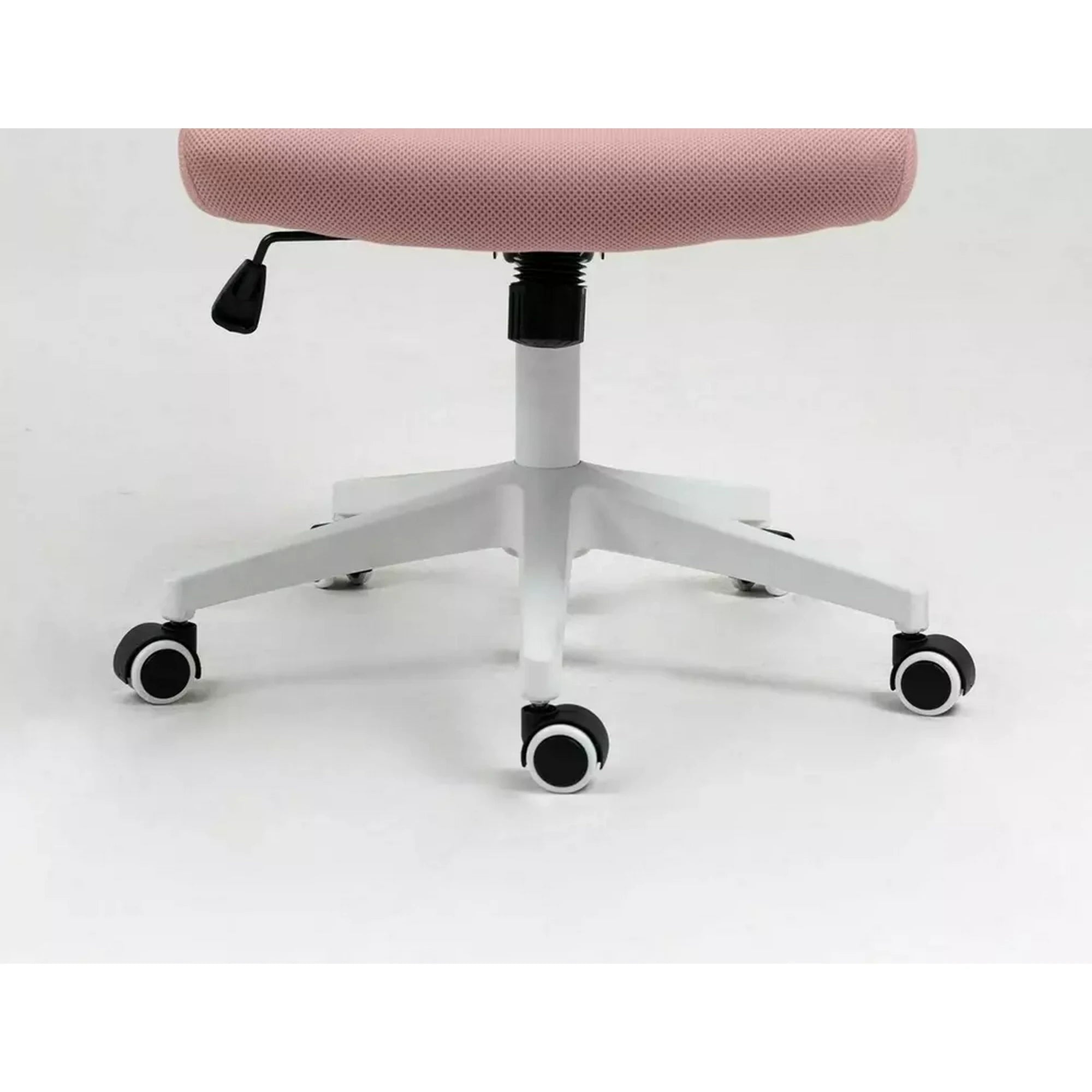 Scaun birou Q-026, roz, piele ecologica/plasa, 59x48x107/117 cm