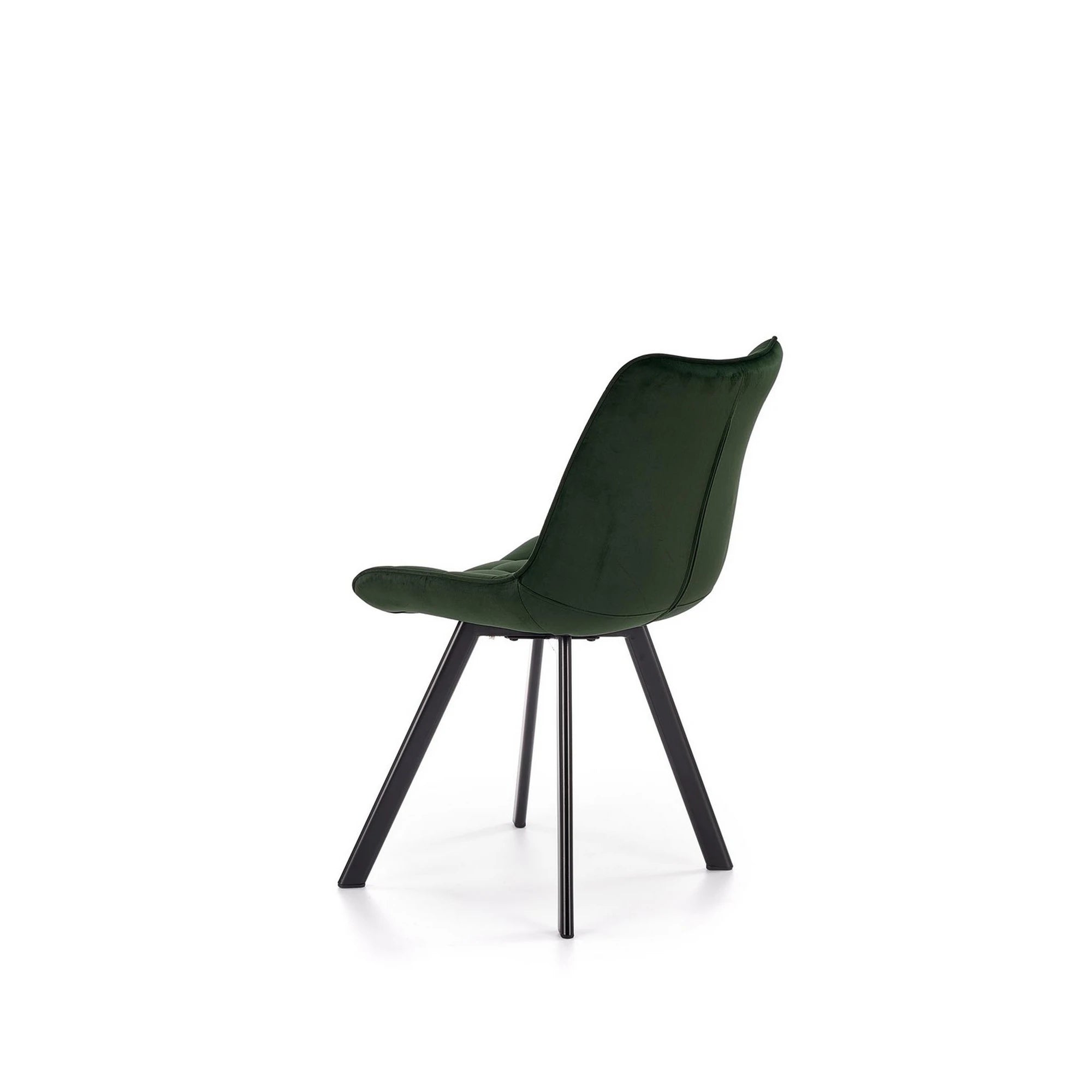 Scaun tapitat stofa K332, verde inchis/negru, catifea/metal, 46x61x84 cm
