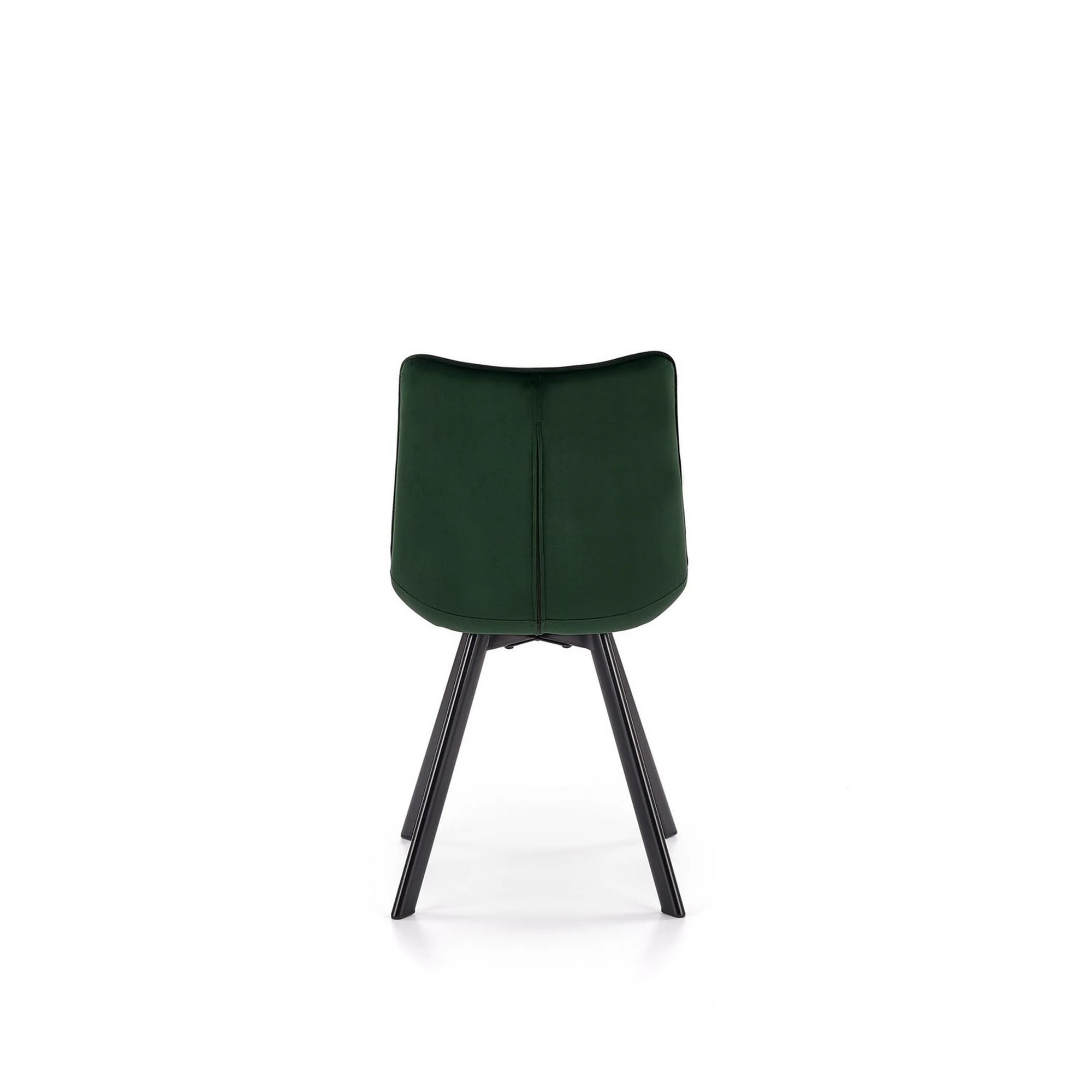 Scaun tapitat stofa K332, verde inchis/negru, catifea/metal, 46x61x84 cm