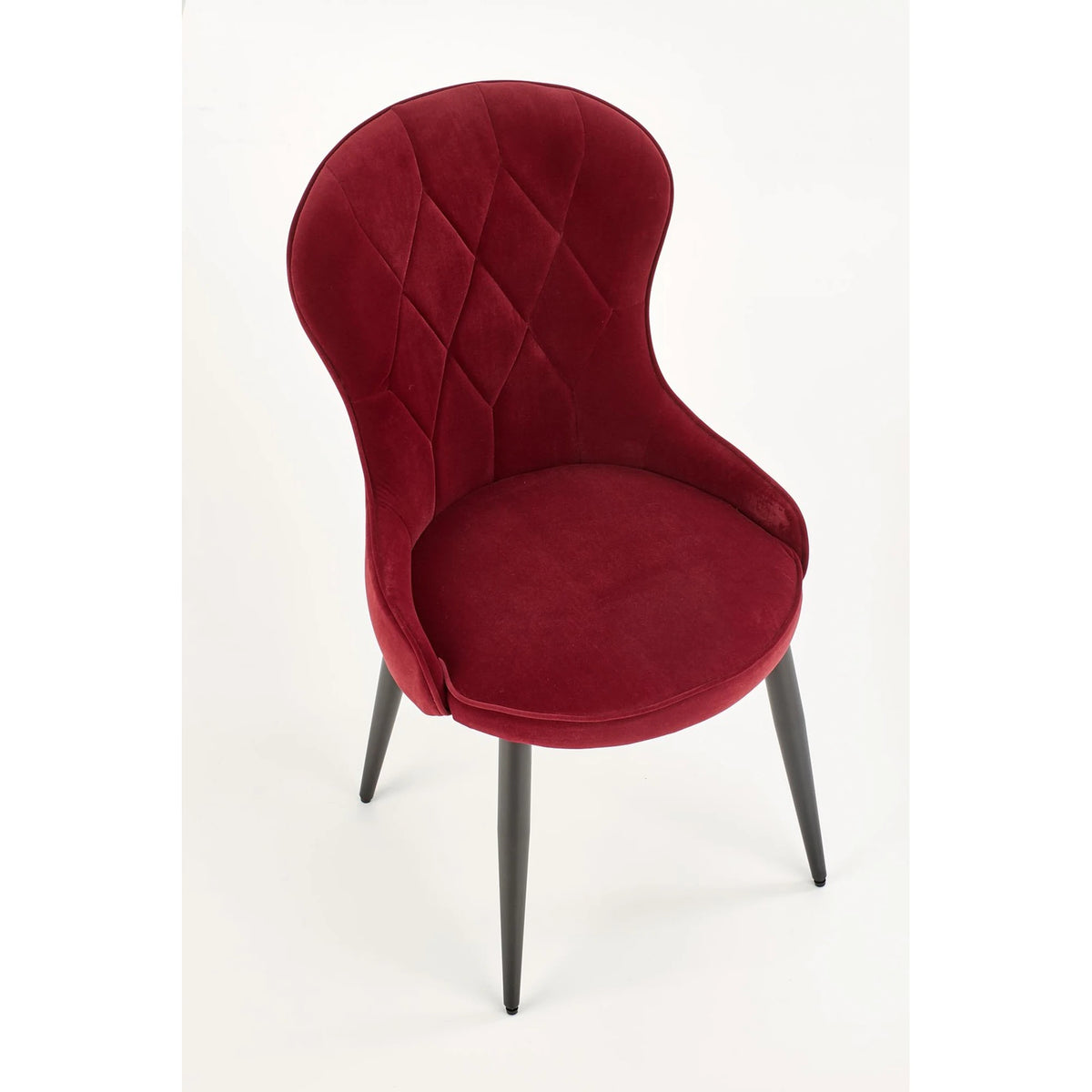 Scaun K366, visiniu/negru, stofa catifelata/metal, 52x58x92 cm