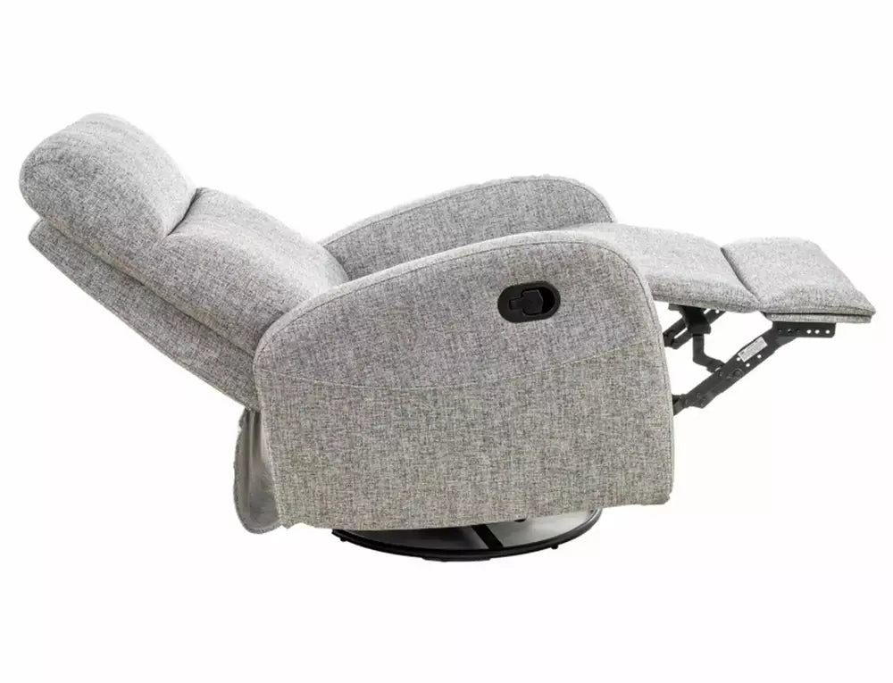 Fotoliu recliner OLIMP, gri/alb/negru, stofa/metal, 72x80/160x101 cm
