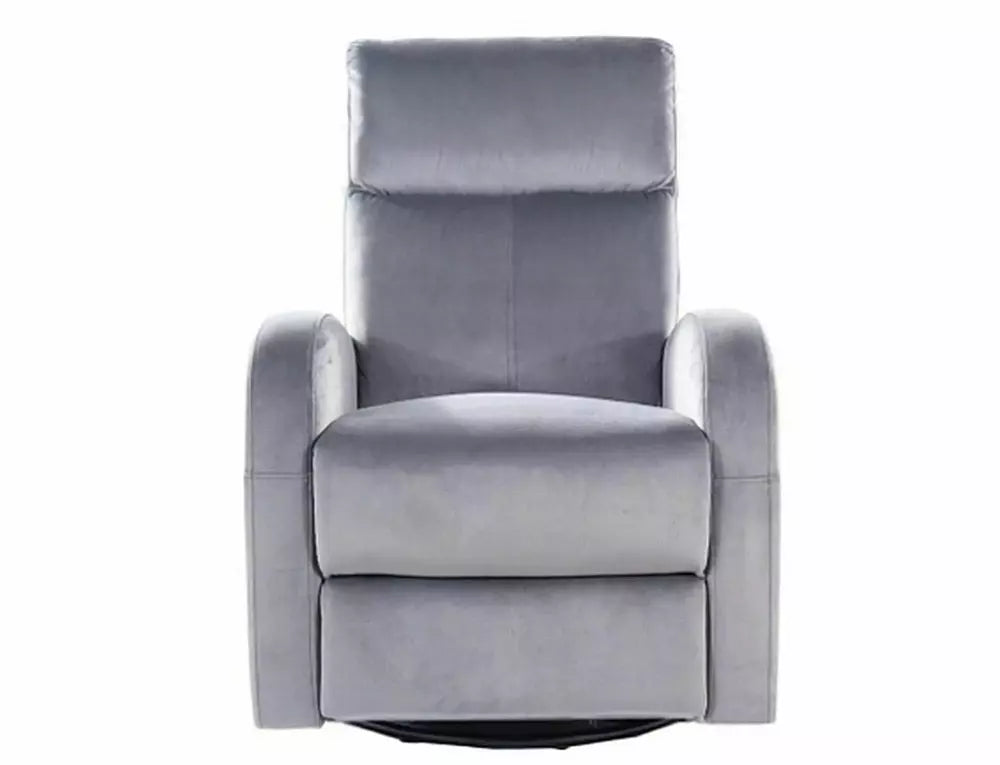 Fotoliu recliner OLIMP, stofa catifelata gri - Bluvel 14, 72x80-160x101 cm