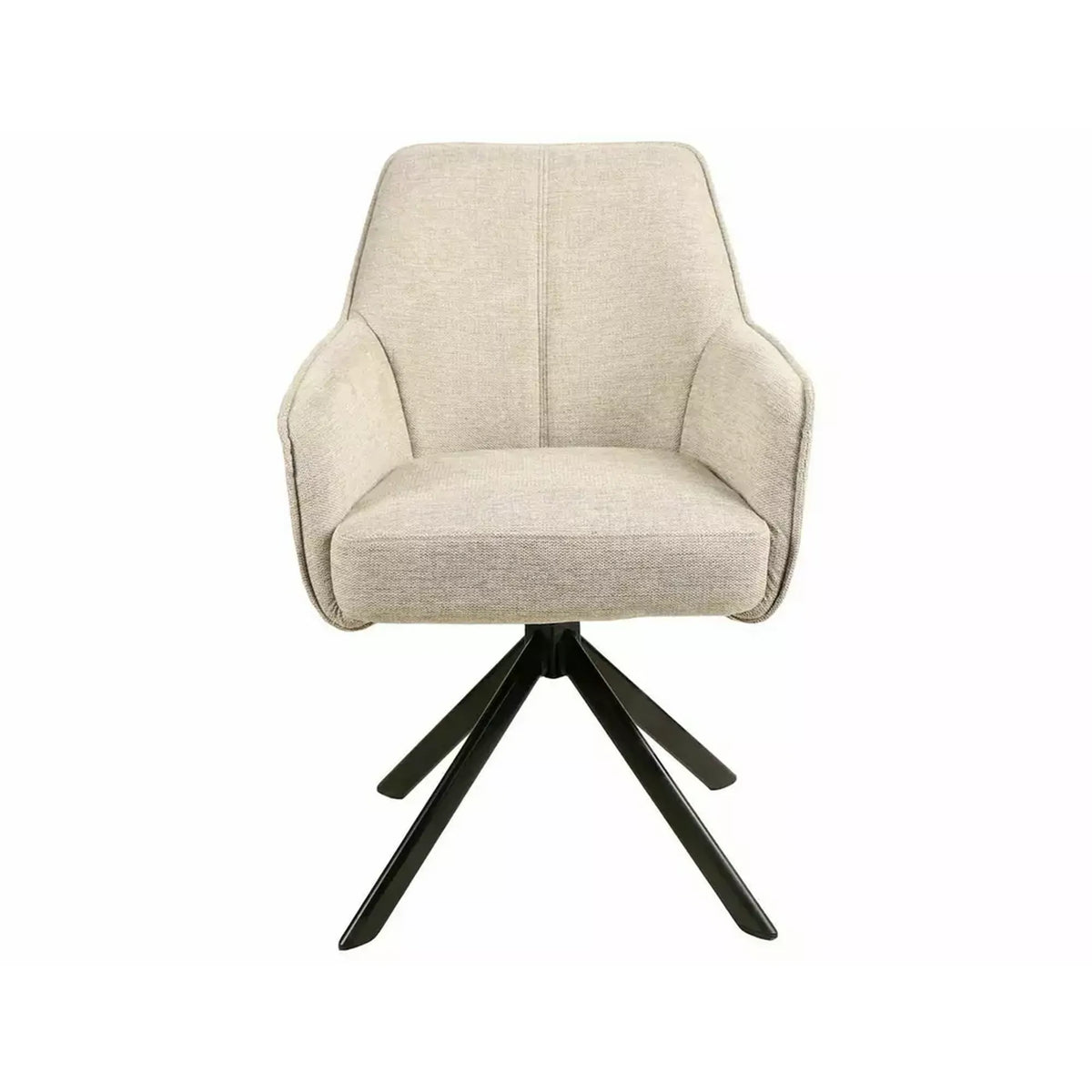 Scaun NOTTI, bej/negru, stofa/metal, 55x45x83 cm