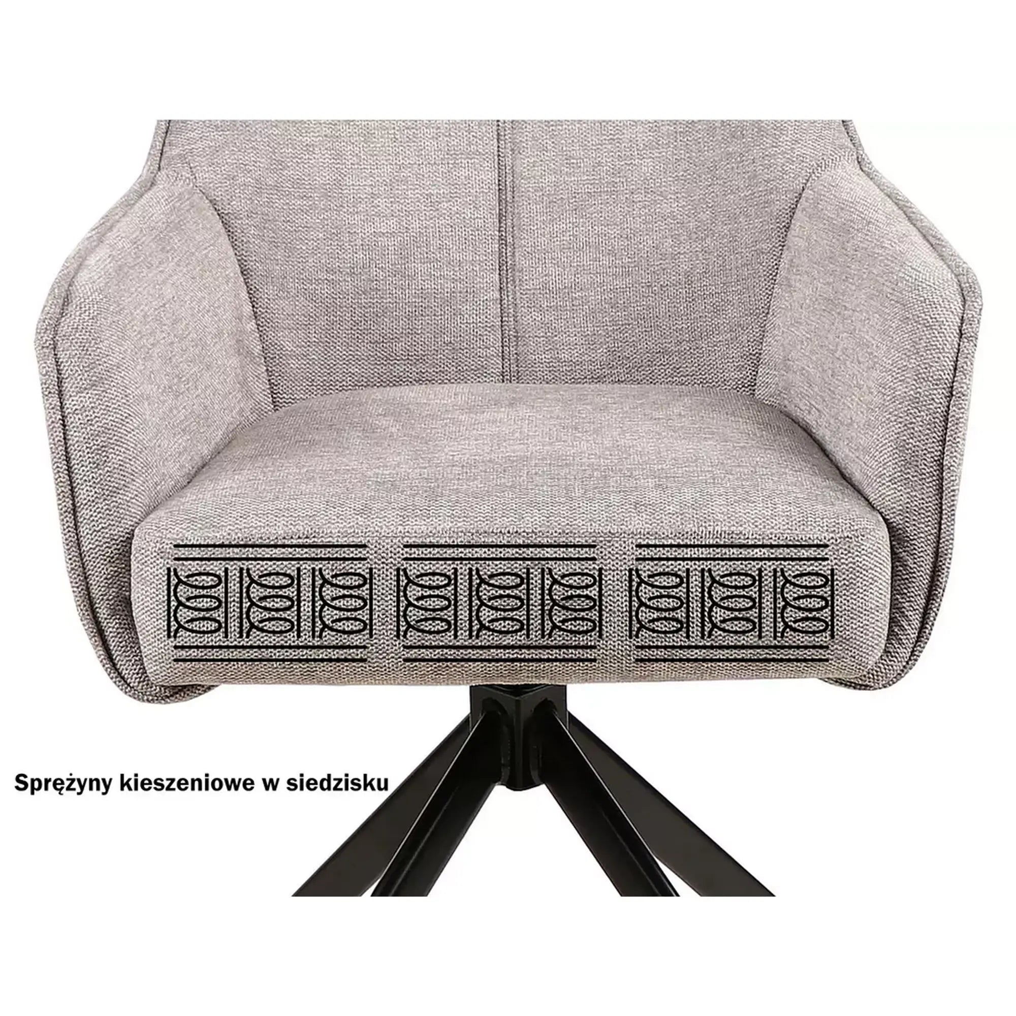 Scaun NOTTI, bej/negru, stofa/metal, 55x45x83 cm