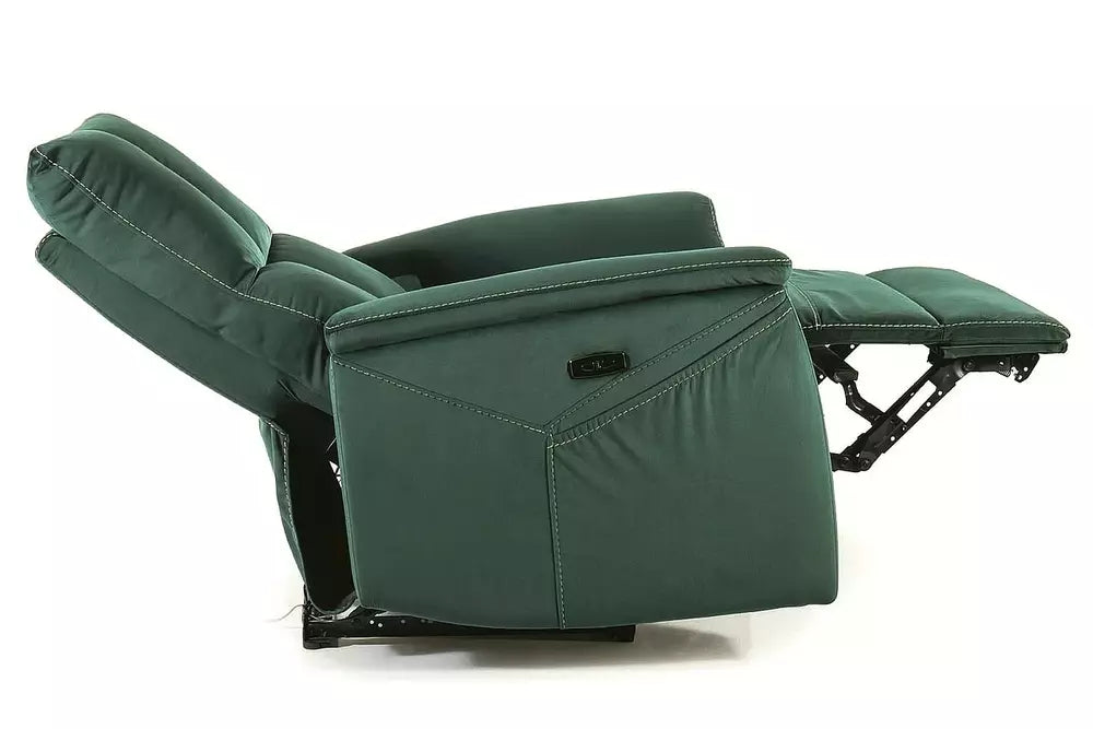 Fotoliu recliner NEPTUN M, stofa catifelata verde inchis - Bluvel 78, 76x94/160x96 cm