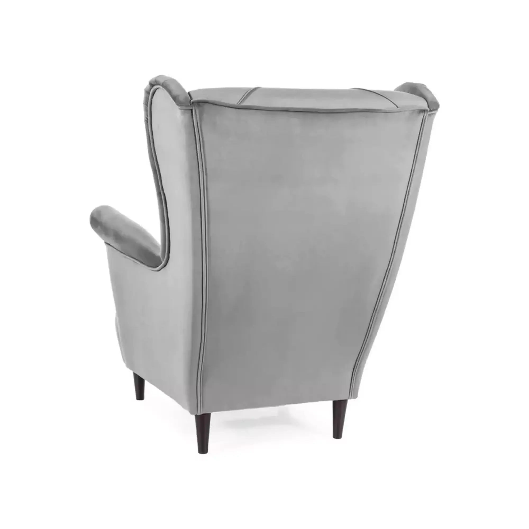 Fotoliu LADY, stofa catifelata gri - Bluvel 14, 82x92x101 cm