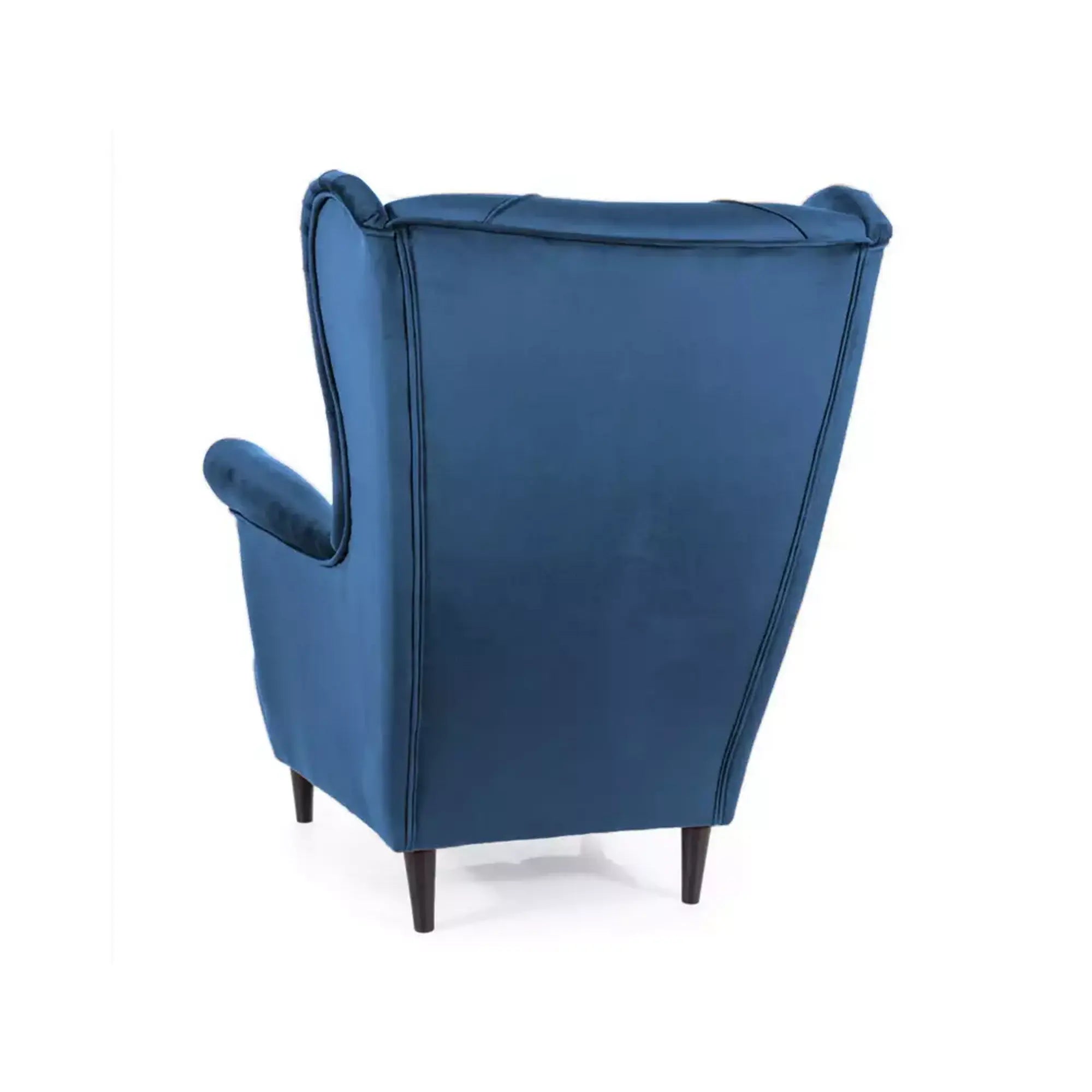 Fotoliu LADY, stofa catifelata albastra - Bluvel 86, 82x92x101 cm