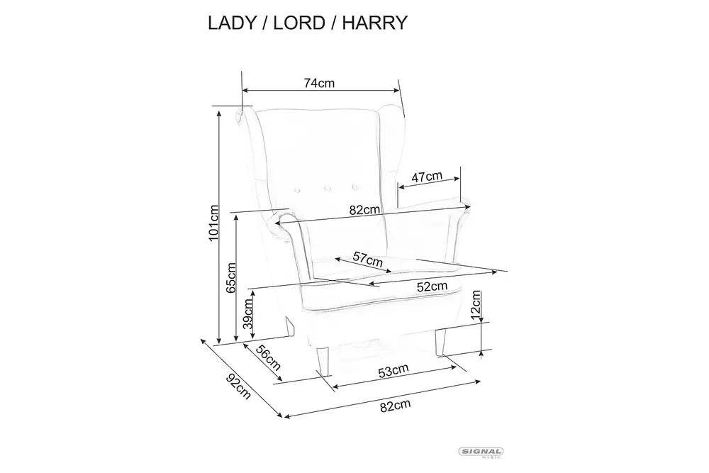 Fotoliu LADY, stofa catifelata albastra - Bluvel 86, 82x92x101 cm