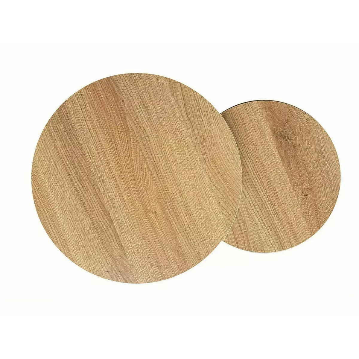 Set 2 masute cafea HOLA, stejar/negru, PAL laminat/metal