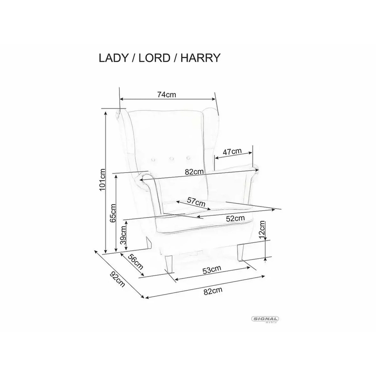 Fotoliu HARRY, stofa catifelata bej/wenge, 82x92x101 cm