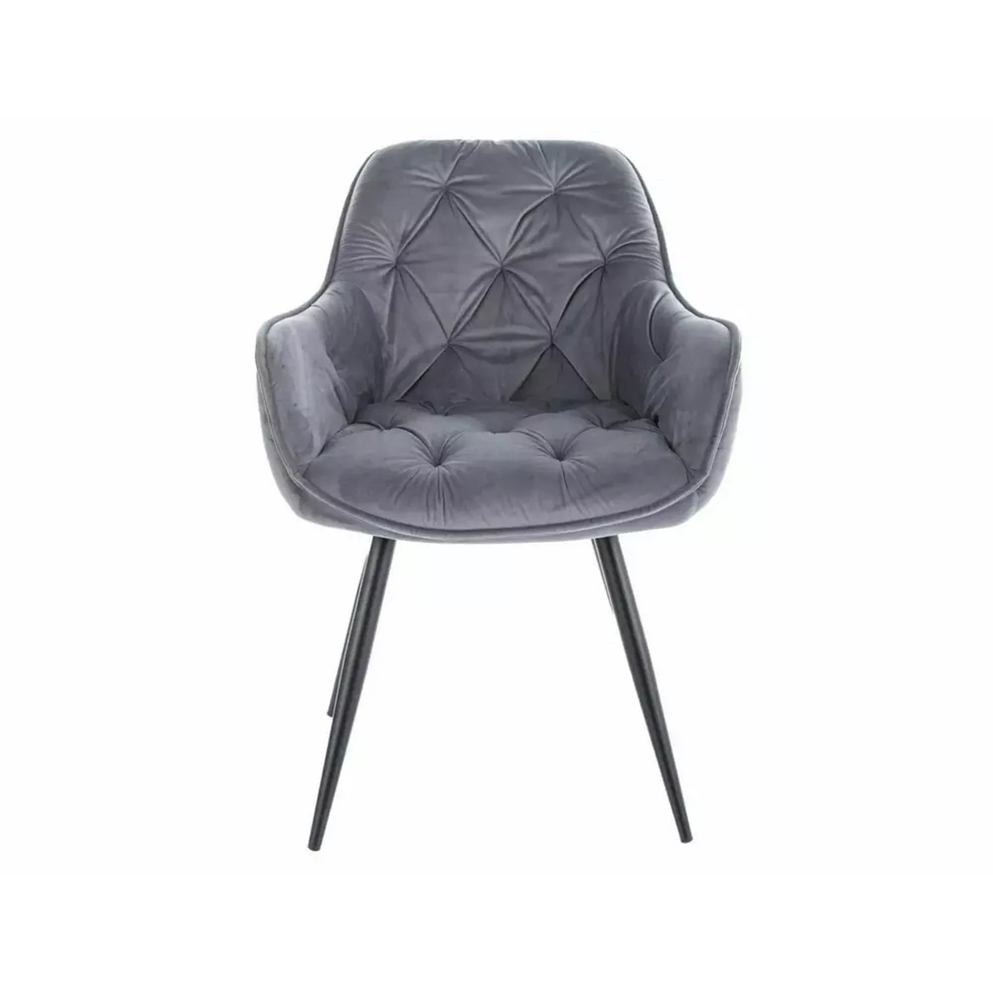 Scaun CHERRY, gri/negru, stofa catifelata/metal, 58x57x87 cm