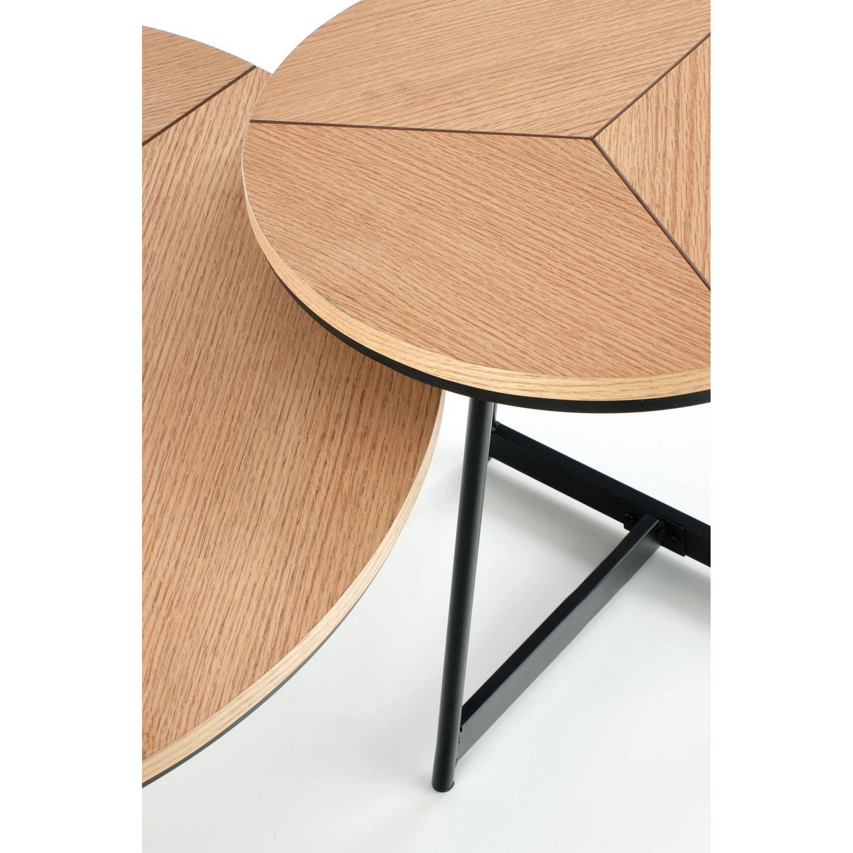 Masuta cafea KARIDA, stejar natural/negru, 80x80x41 cm