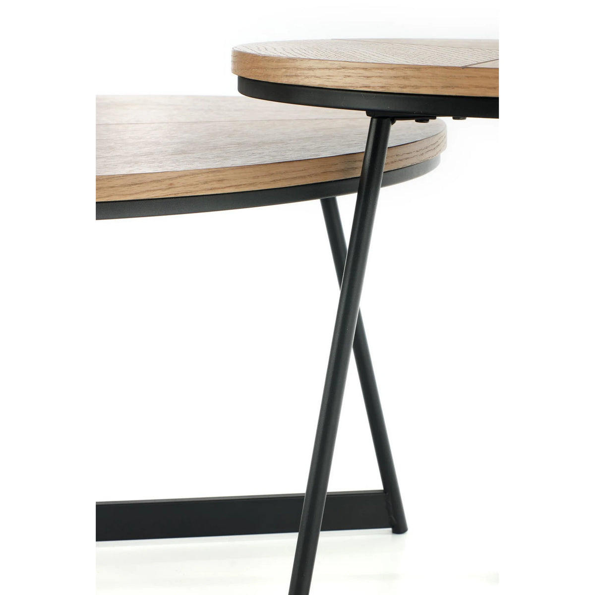 Masuta cafea KARIDA, stejar natural/negru, 80x80x41 cm