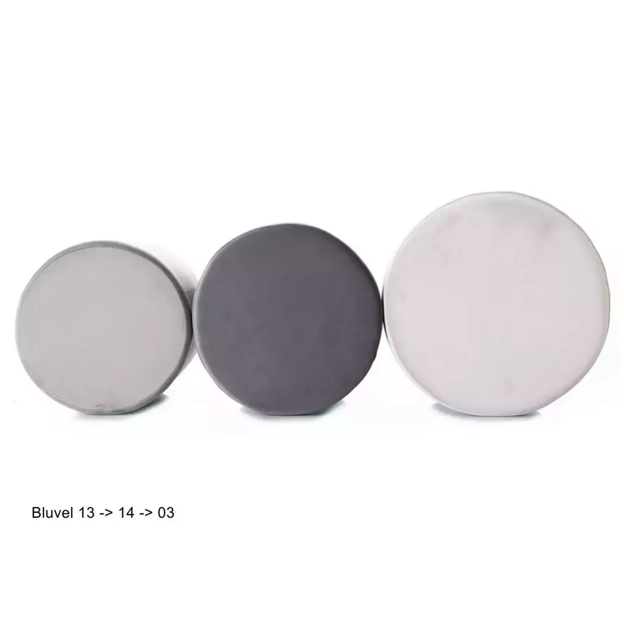 Taburet DOTI B, stofa catifelata gri deschis - Bluvel 03, 38x38x42 cm