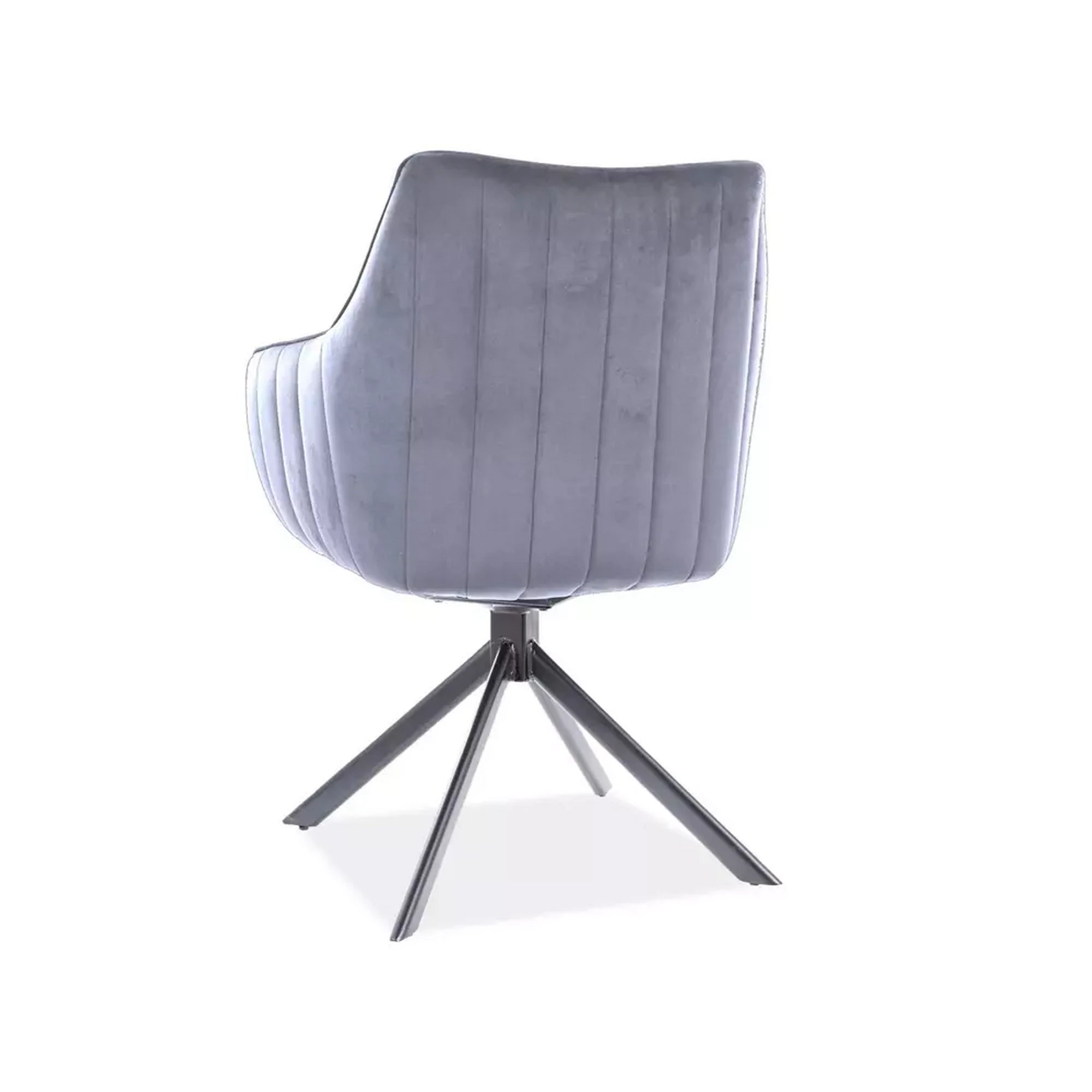 Scaun AZALIA, gri/negru, stofa catifelata/metal, 61x44x86 cm