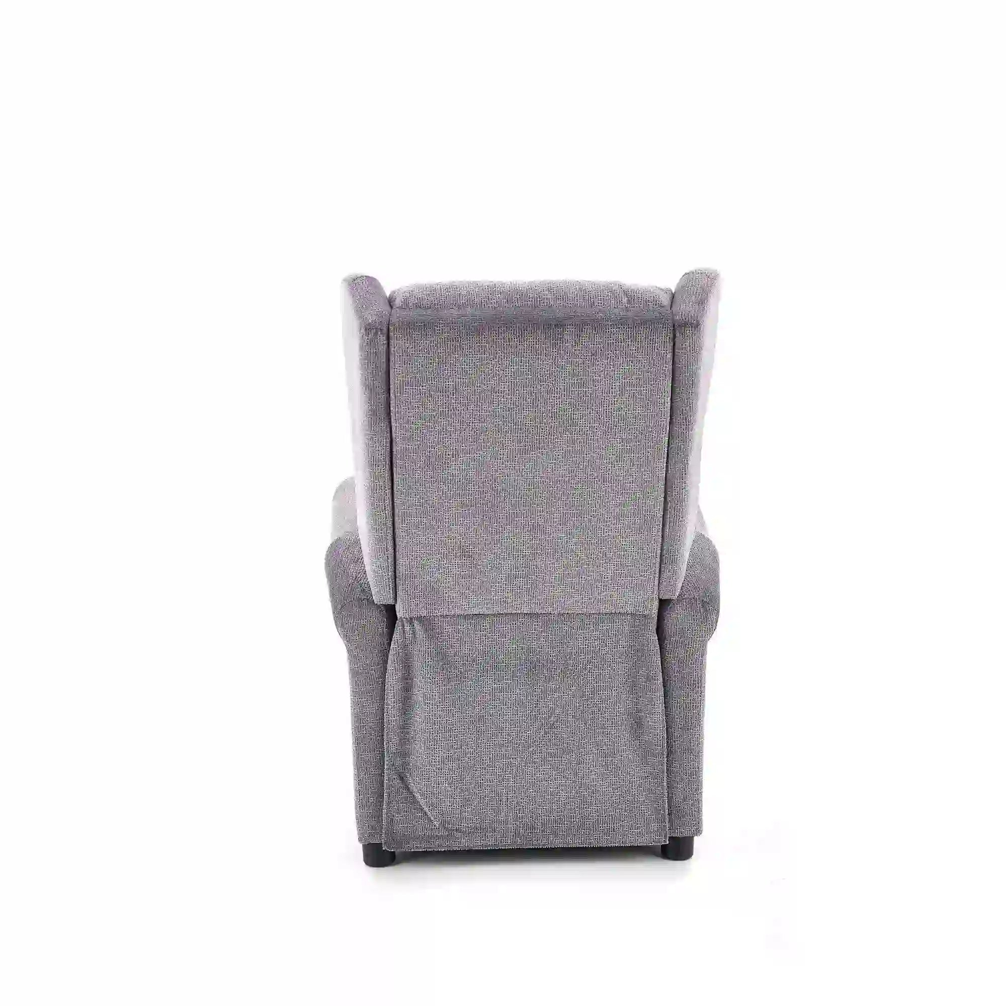 Fotoliu AGUSTIN, gri/negru, stofa/lemn, 75x92/160x83/107 cm