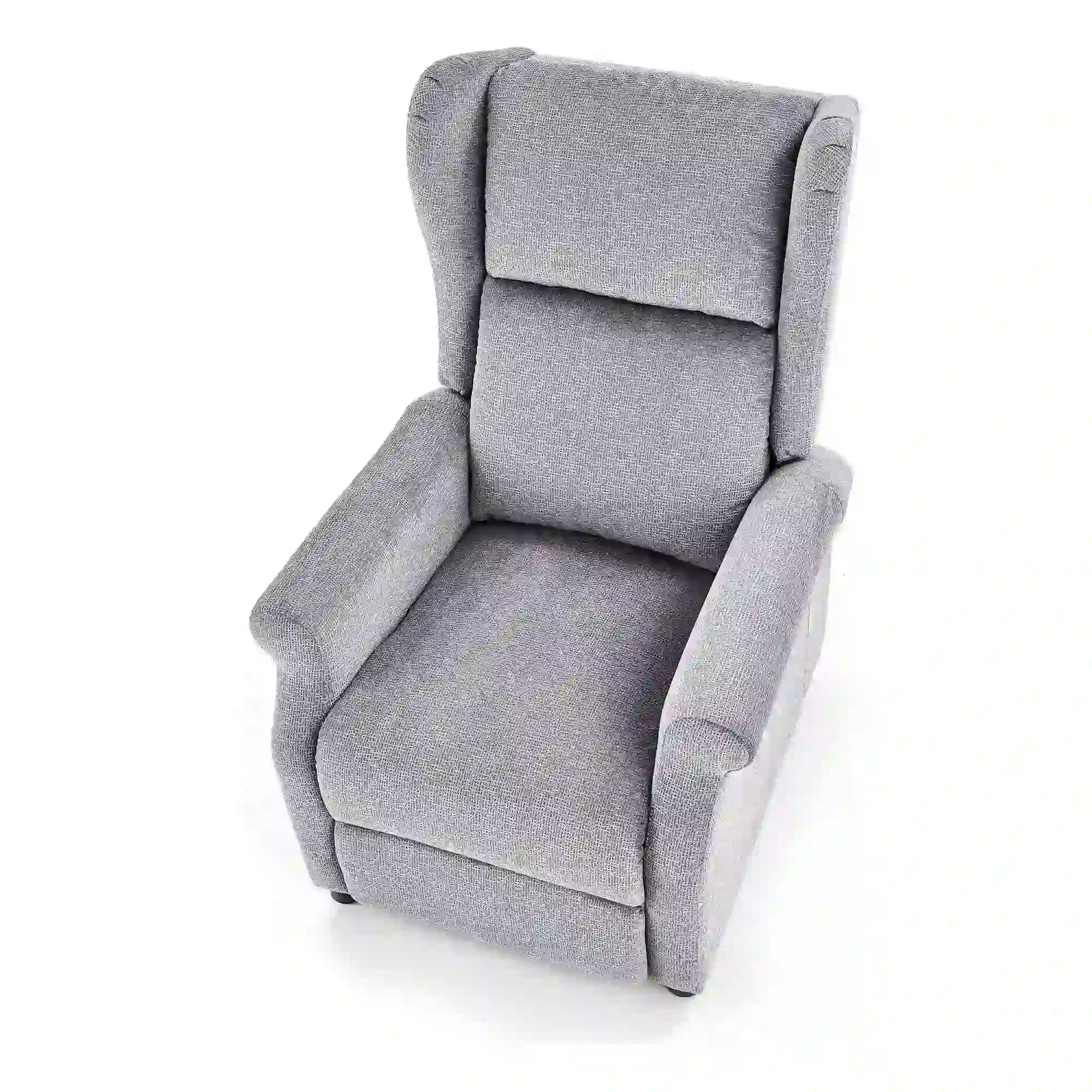 Fotoliu AGUSTIN, gri/negru, stofa/lemn, 75x92/160x83/107 cm