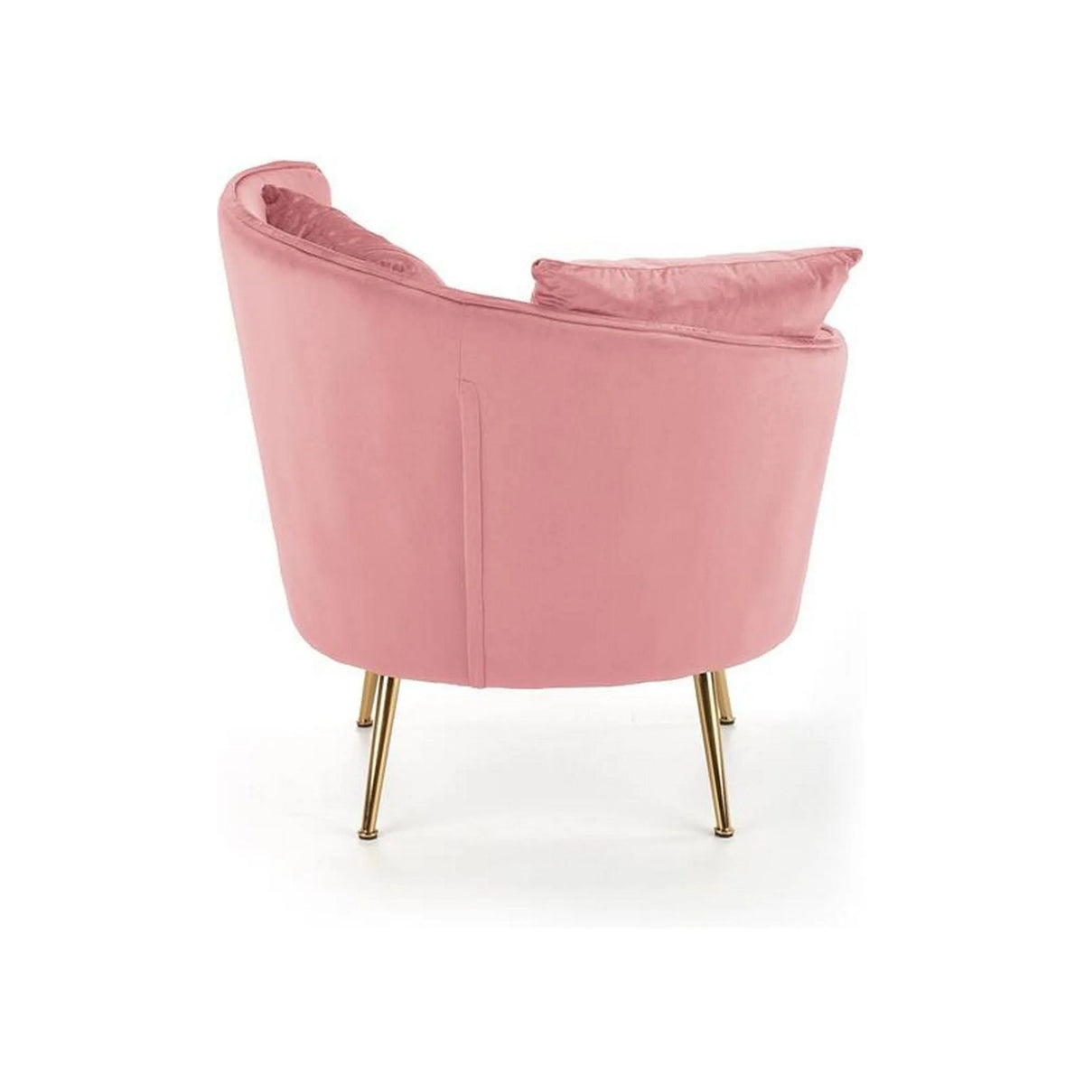 Fotoliu ALMOND, roz/auriu, stofa catifelata/otel, 90x90x87 cm