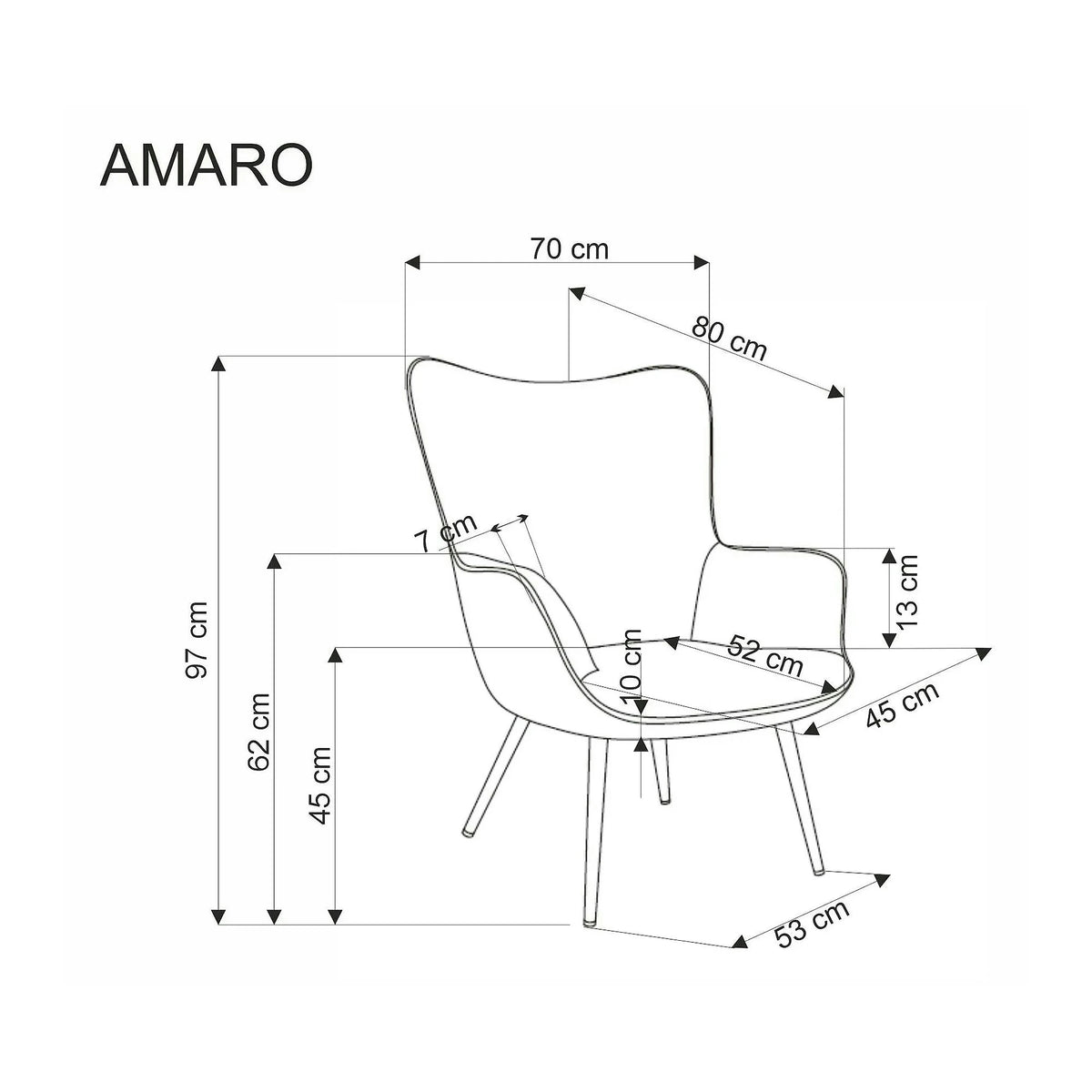 Fotoliu AMARO, gri/stejar, stofa catifelata/lemn, 70x80x97 cm