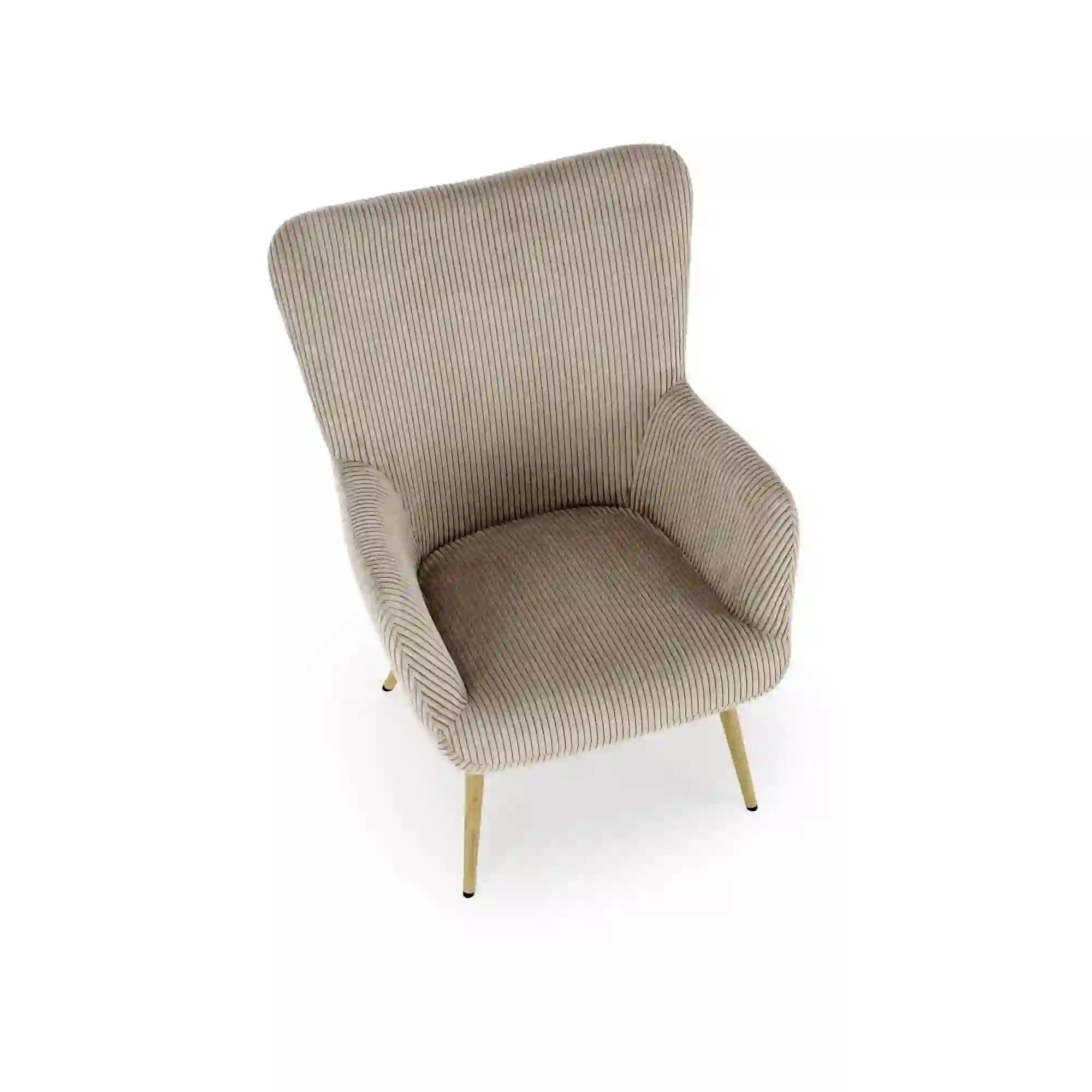 Fotoliu AMARO, gri/stejar, stofa catifelata/lemn, 70x80x97 cm