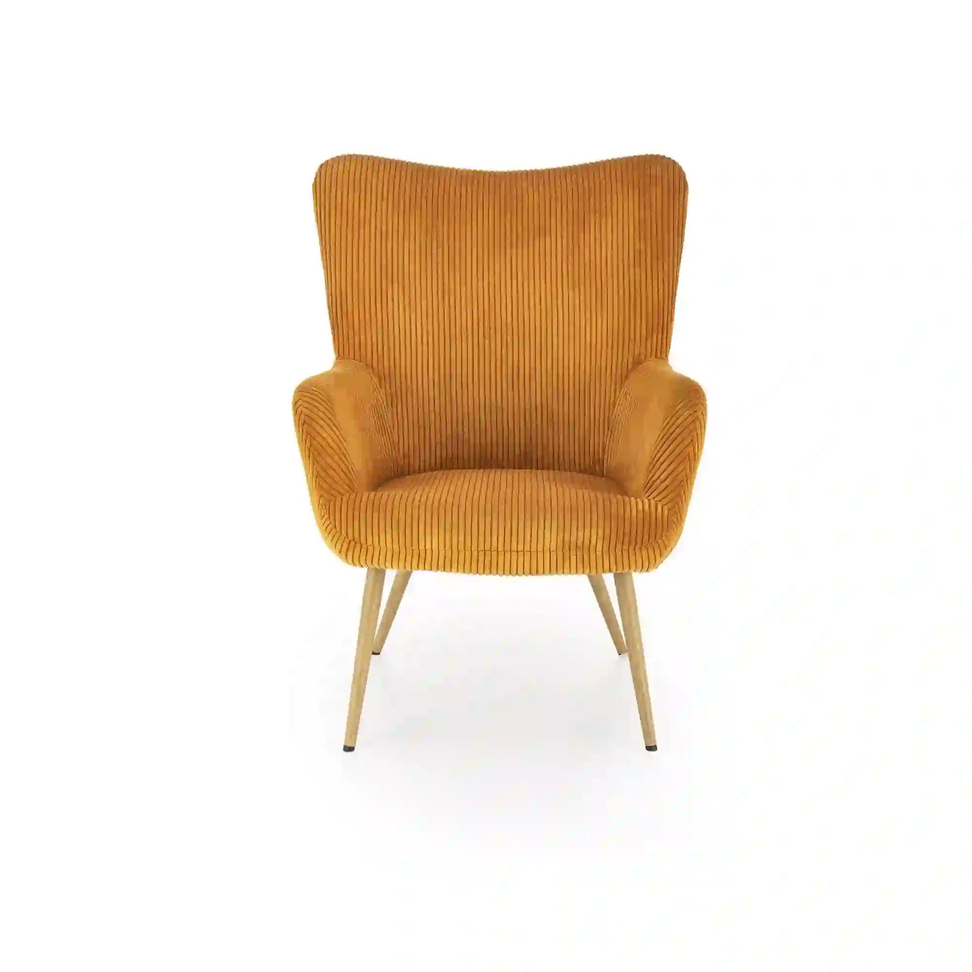 Fotoliu AMARO, stofa catifelata galben mustar - Hyper 66, 70x80x97 cm