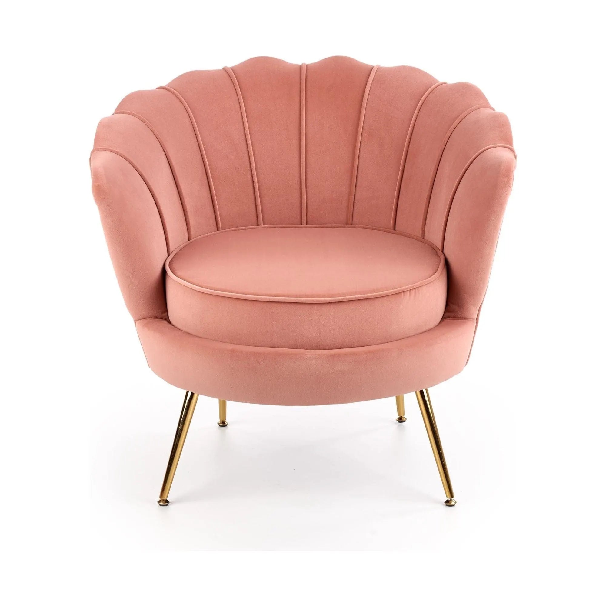 Fotoliu AMORINITO, roz deschis/auriu, stofa catifelata/otel, 81x77x77 cm