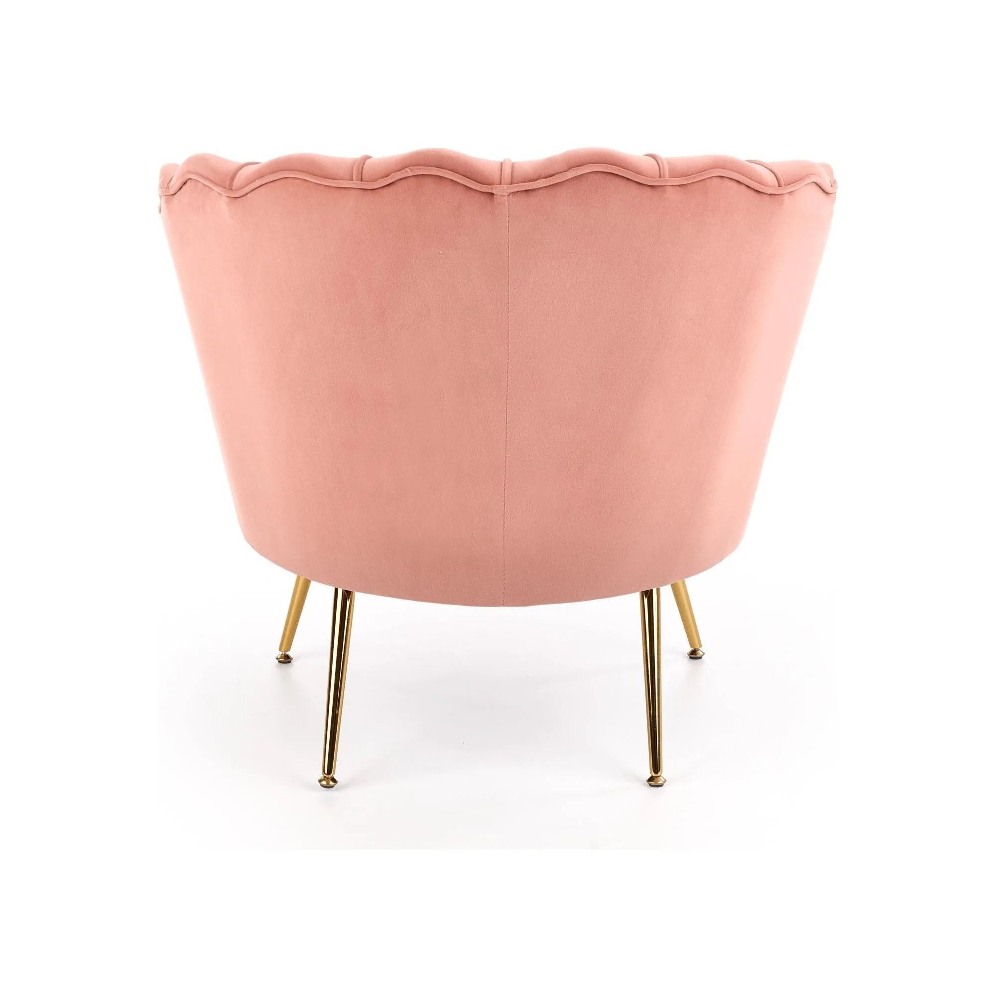 Fotoliu AMORINITO, roz deschis/auriu, stofa catifelata/otel, 81x77x77 cm
