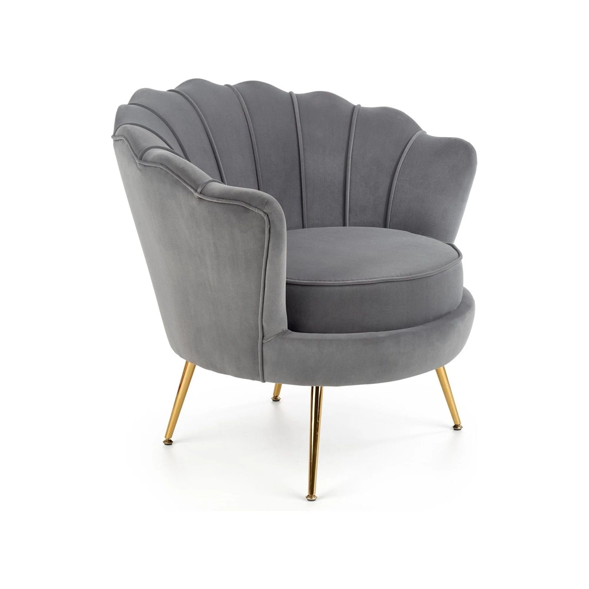 Fotoliu AMORINITO, stofa catifelata gri 81x77x77 cm