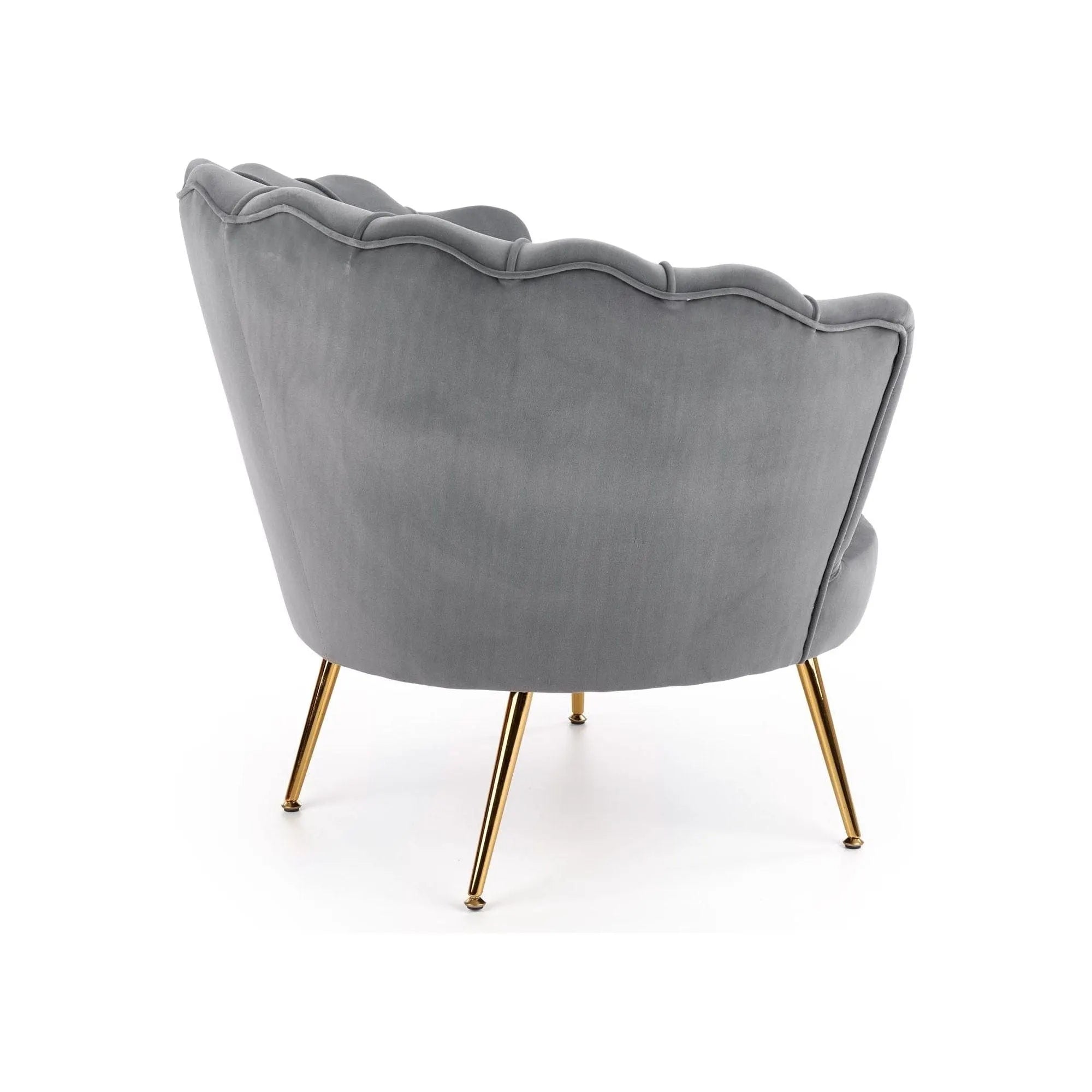 Fotoliu AMORINITO, stofa catifelata gri 81x77x77 cm