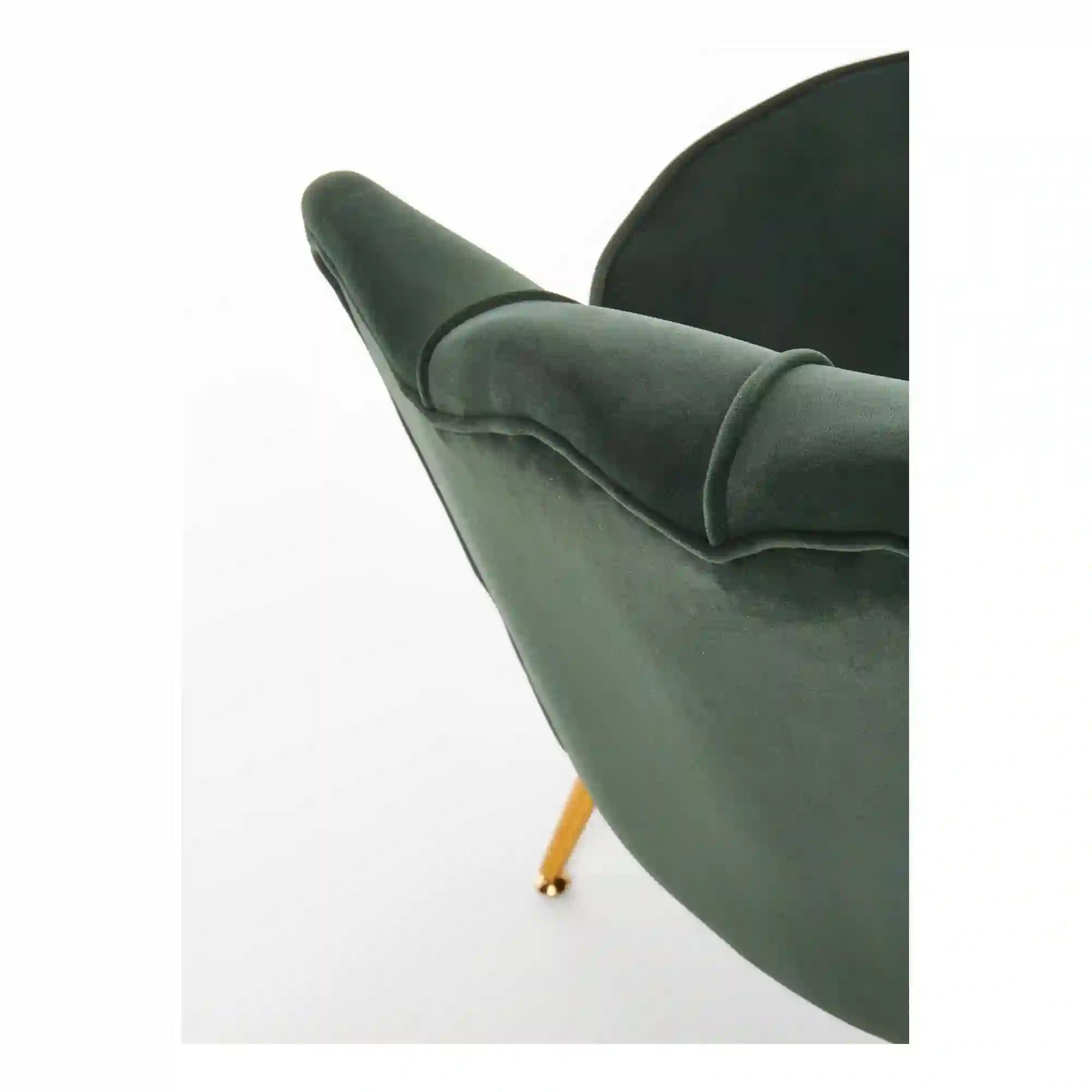 Fotoliu AMORINITO, verde inchis/auriu, stofa catifelata/otel, 81x77x77 cm