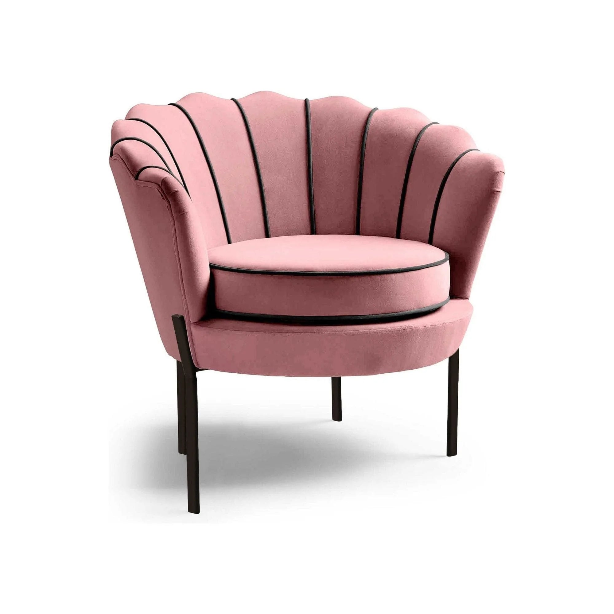 Fotoliu ANGELO, stofa catifelata roz - Bluvel 52, 73x73x75 cm