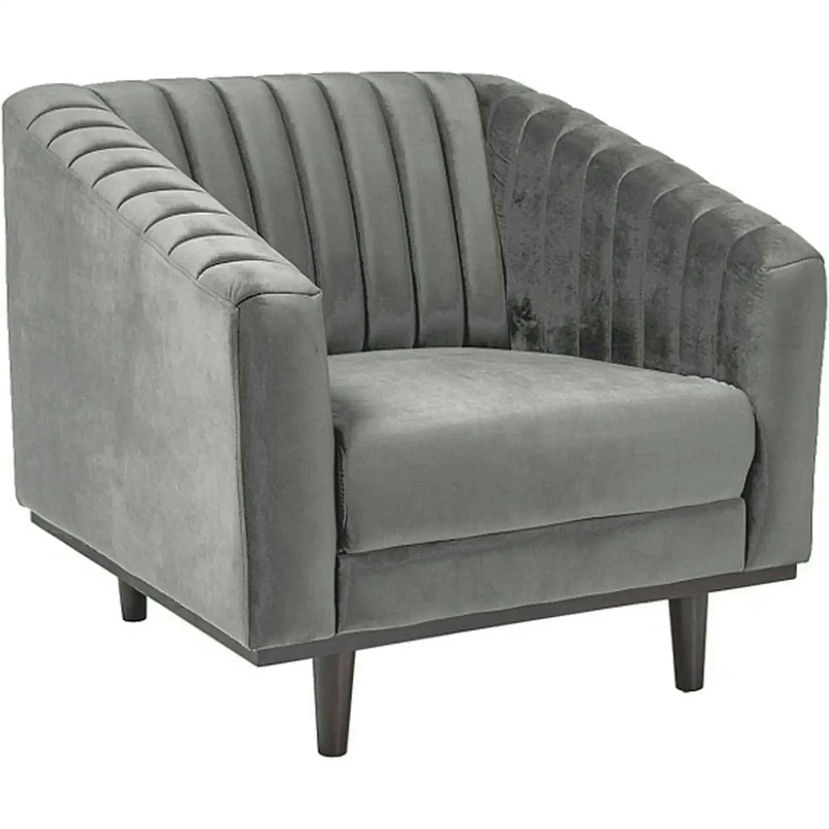 Fotoliu ASPREY, stofa catifelata gri - Bluvel 14, 83x85x78 cm