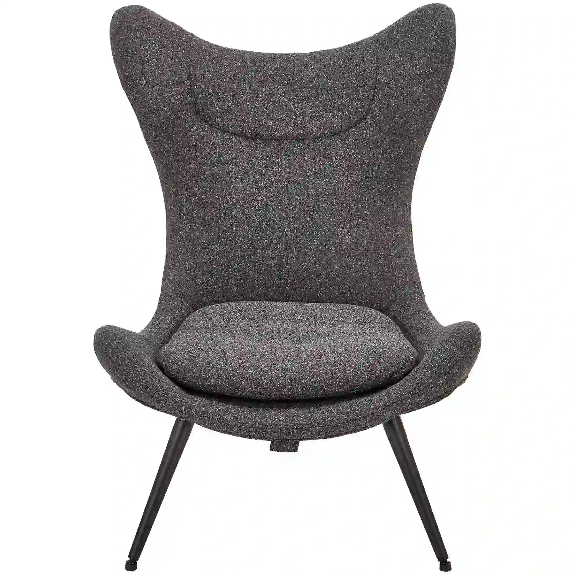 Fotoliu ATLANTIS, gri antracit/negru, stofa/otel, 77x80x106 cm