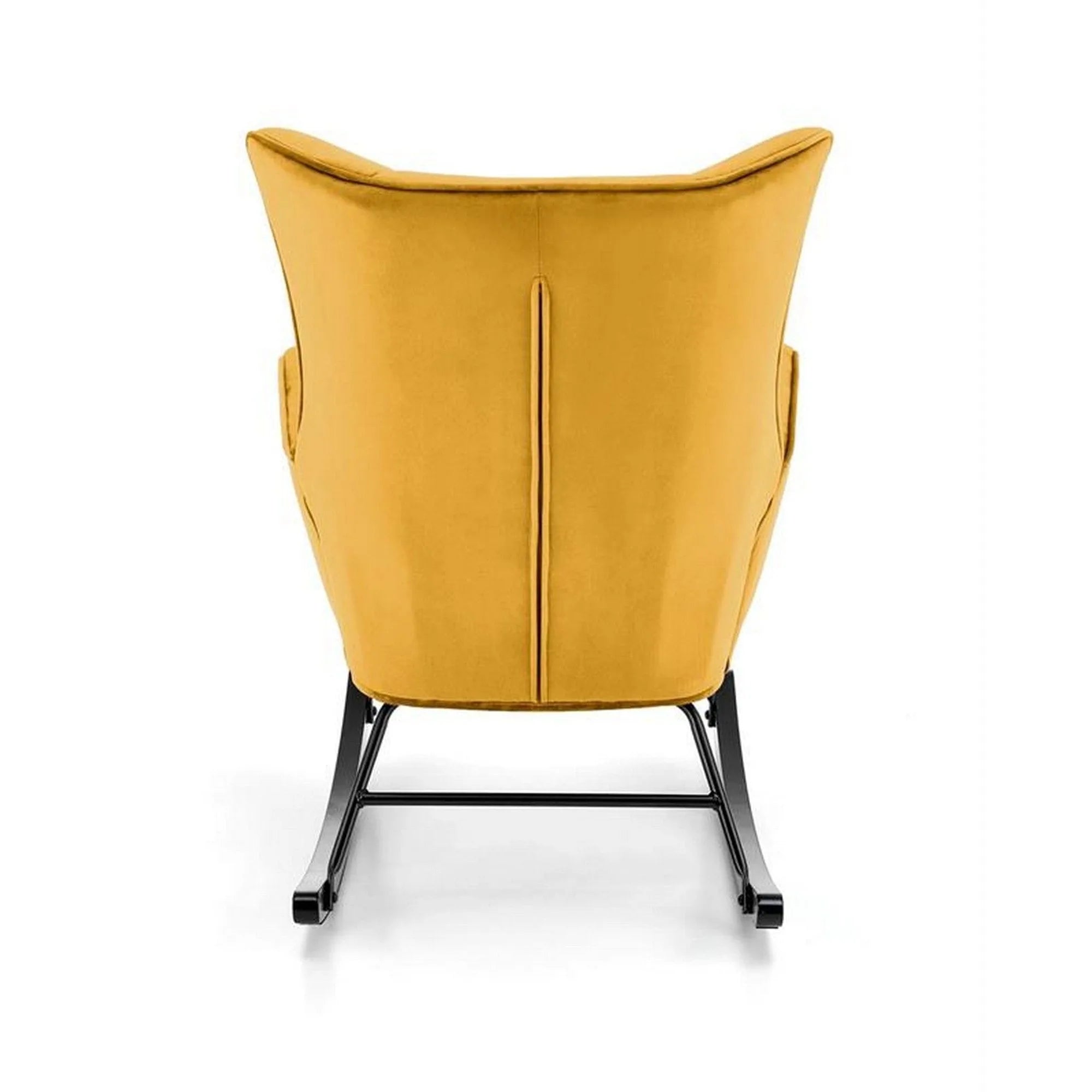 Fotoliu balansoar BAZALTO, stofa catifelata galben mustar - Bluvel 68, 70x90x92 cm