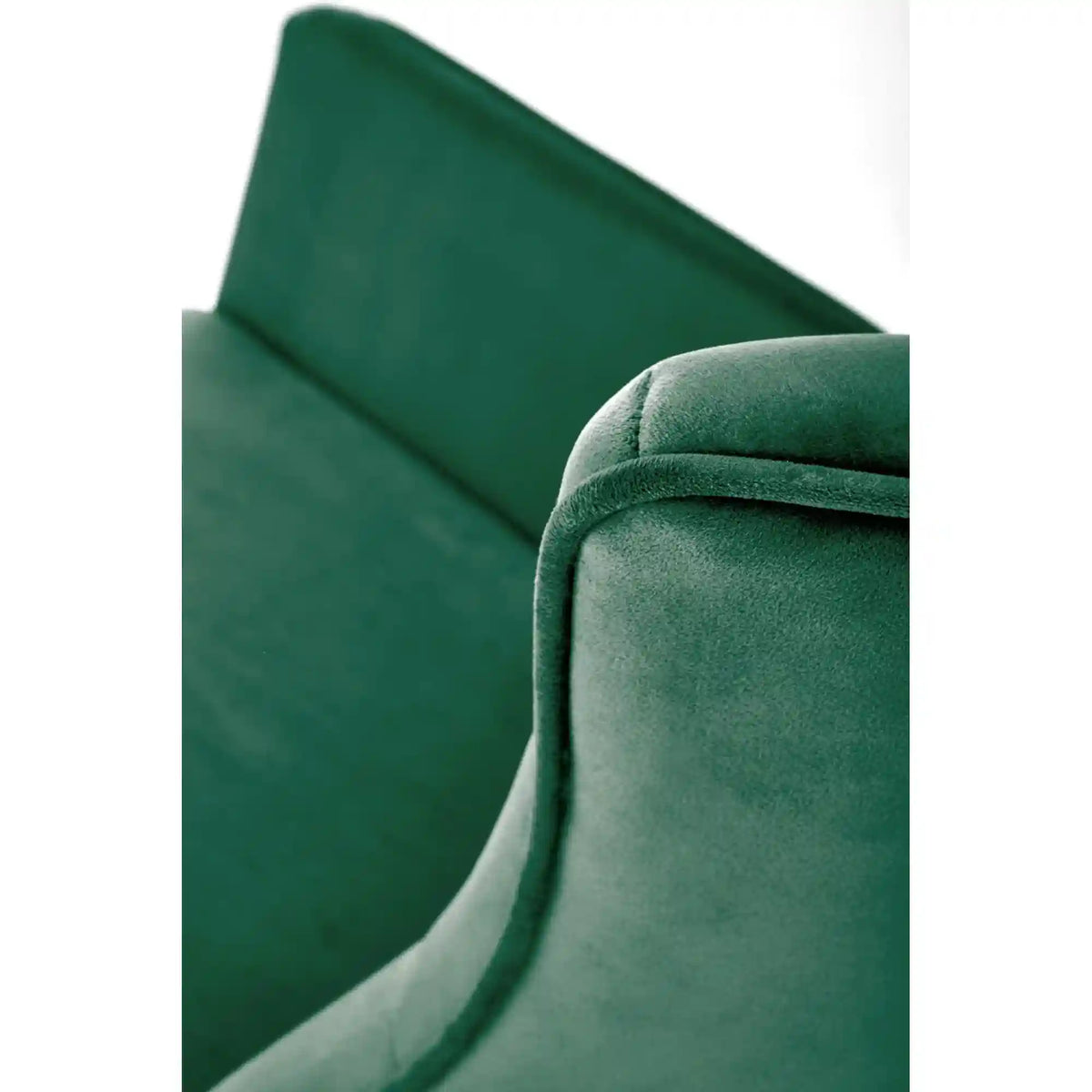 Scaun balansoar tapitat BAZALTO, verde/negru, stofa catifelata, 70x90x92 cm