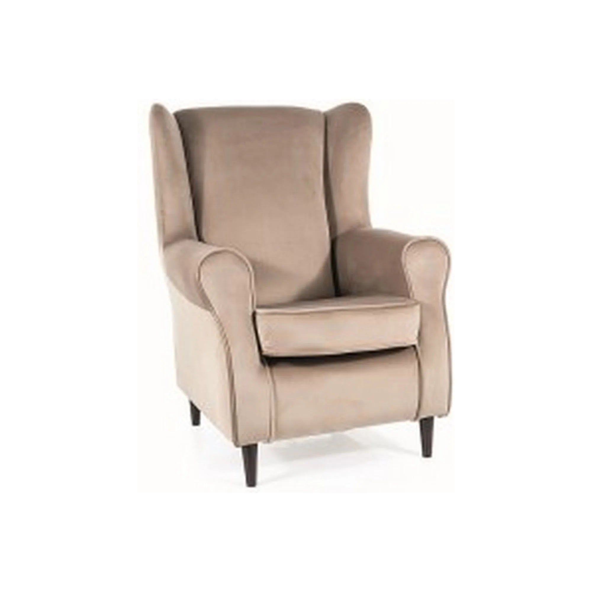 Fotoliu BARON, stofa catifelata bej inchis - Bluvel 40/wenge, 75x80x101 cm