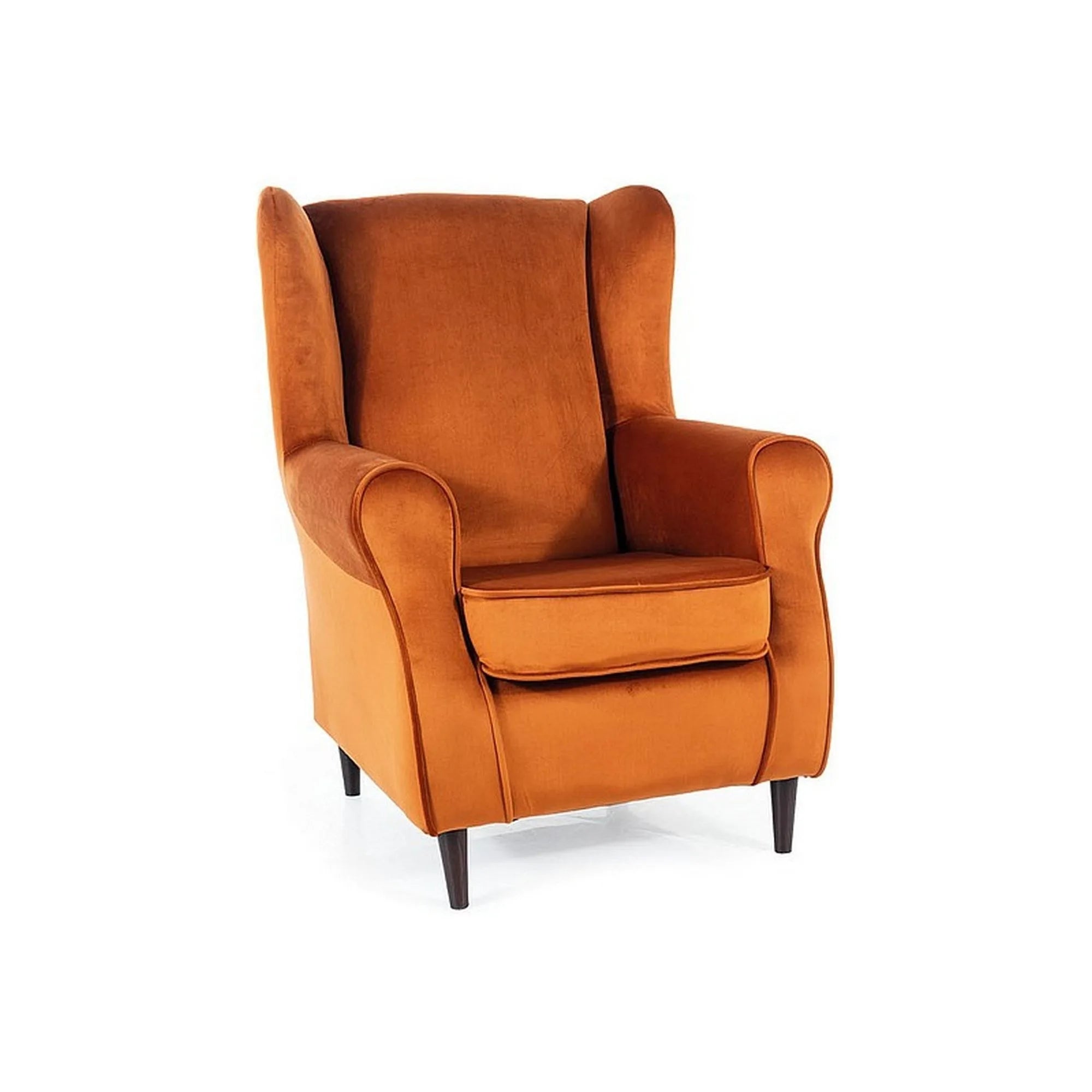 Fotoliu BARON, stofa catifelata caramiziu - Bluvel 4215/wenge, 75x80x101 cm