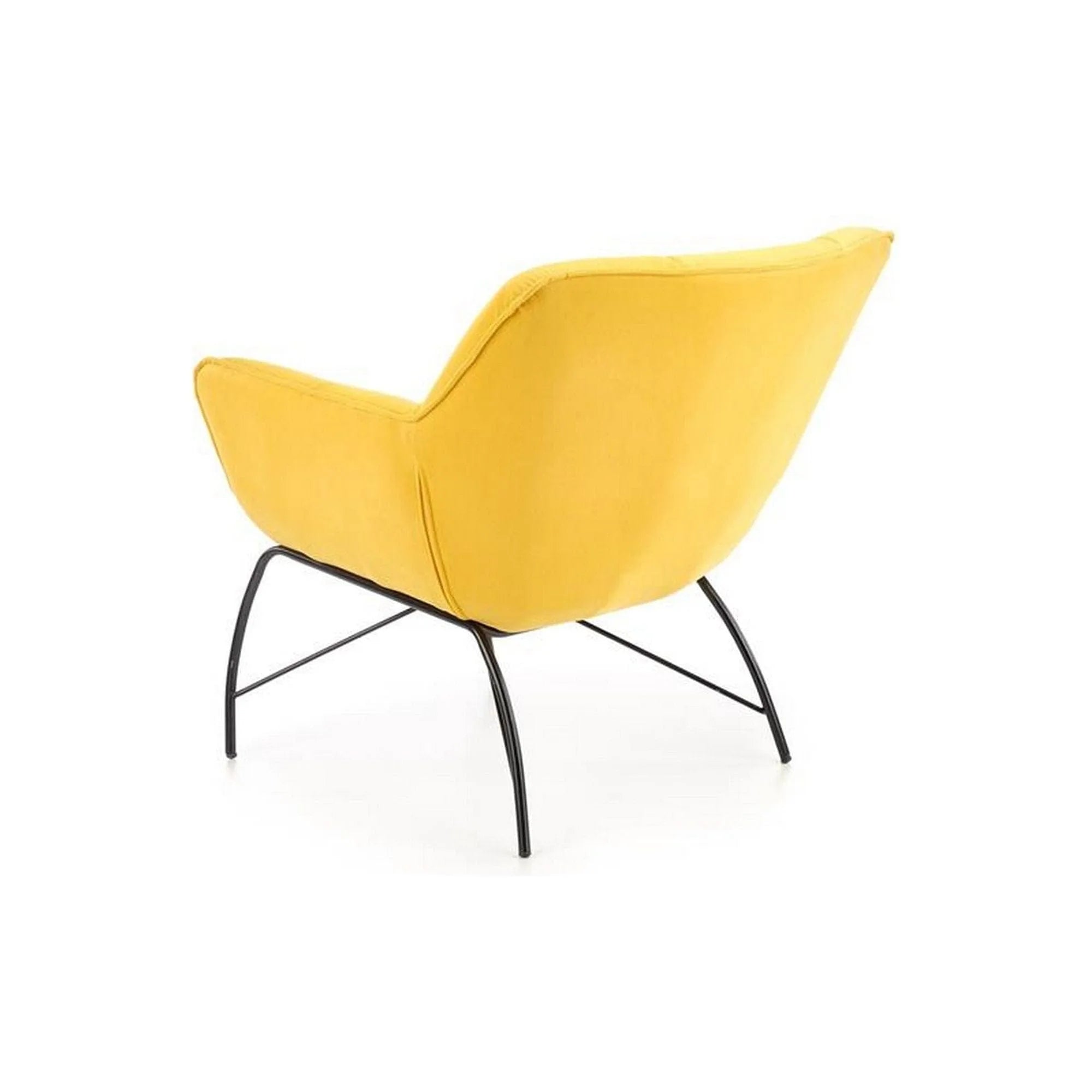 Fotoliu BELTON, galben/negru, stofa catifelata/otel, 74x73x78 cm