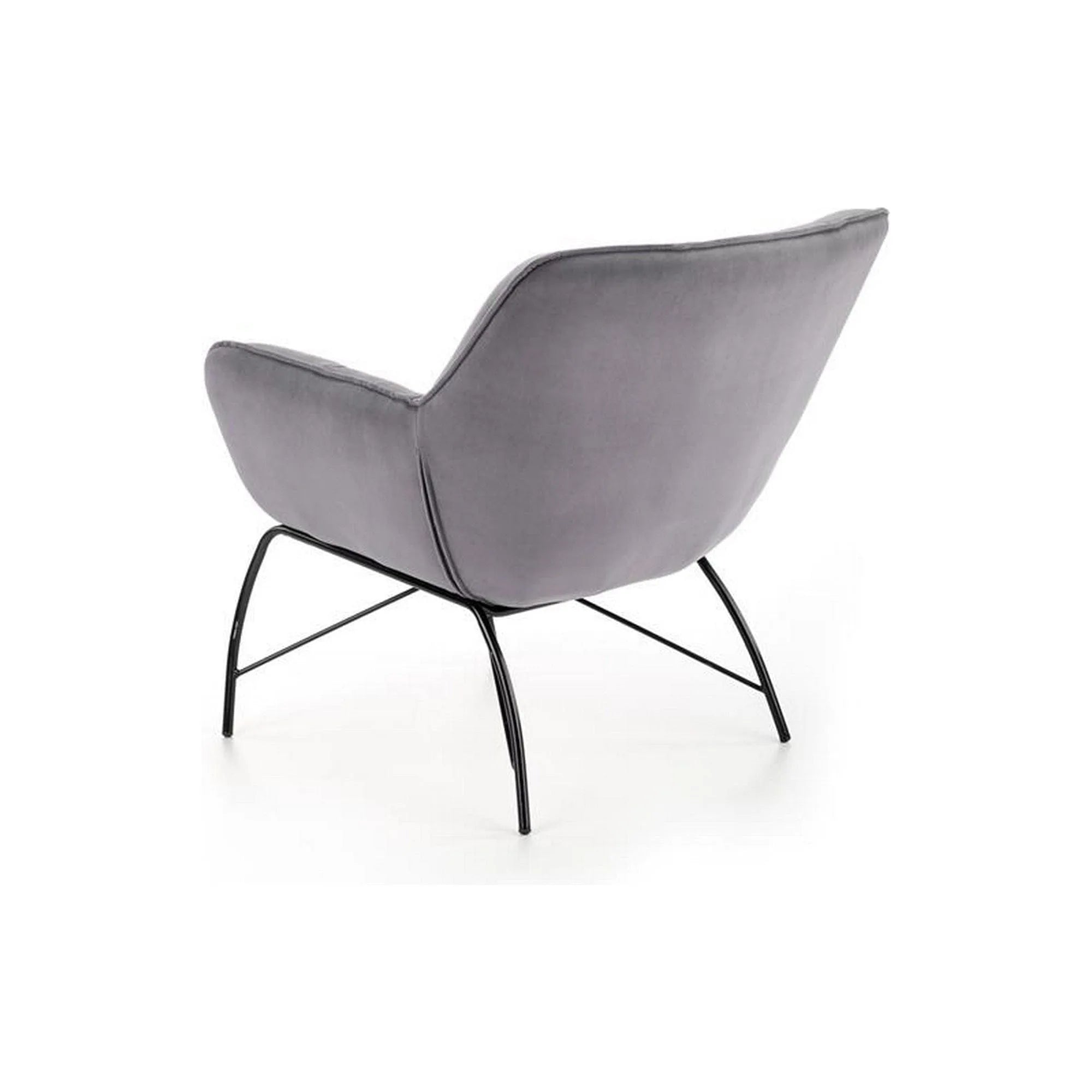 Fotoliu BELTON, gri/negru, stofa catifelata/otel, 74x73x78 cm