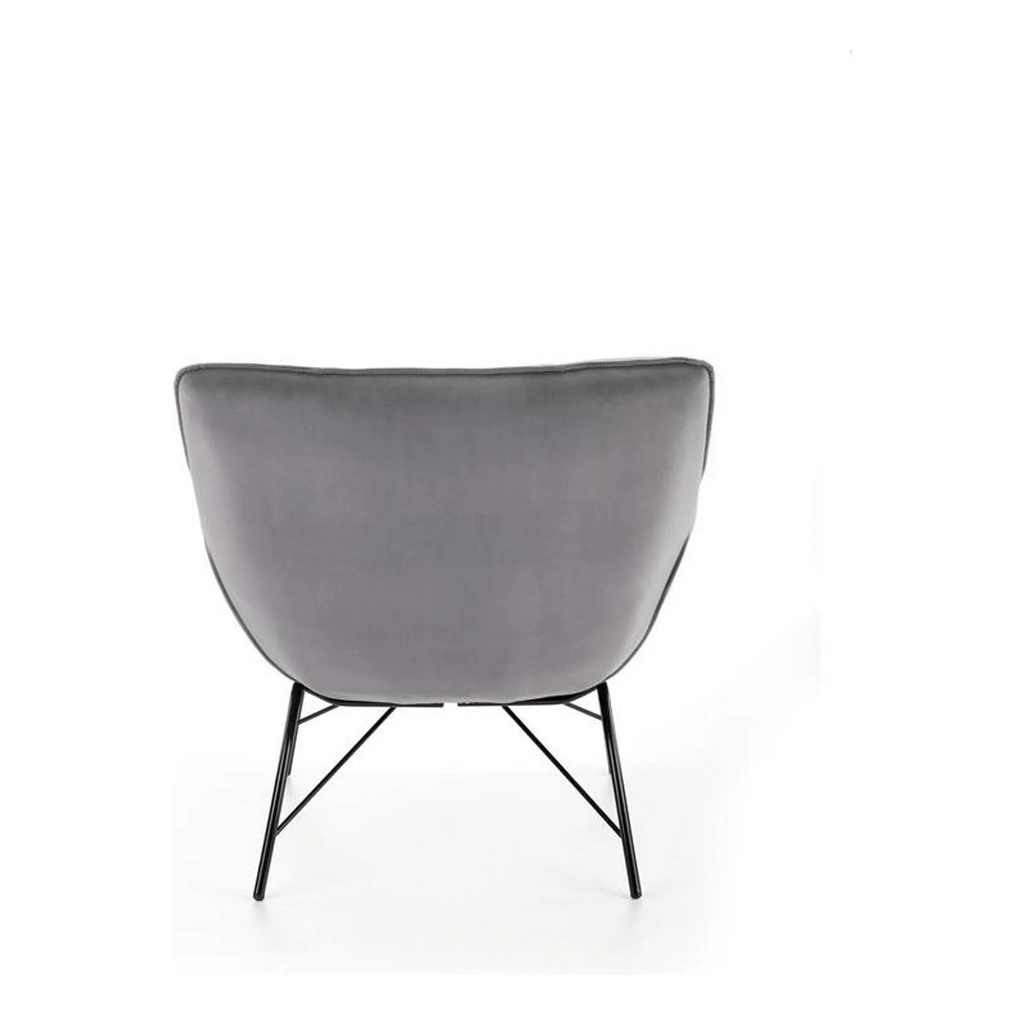 Fotoliu BELTON, gri/negru, stofa catifelata/otel, 74x73x78 cm